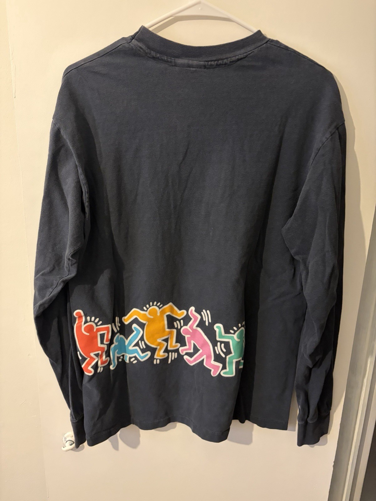RARE Vintage 80s Keith Haring Pop Art Long Sleeve Tshirt Single Stitch Medium