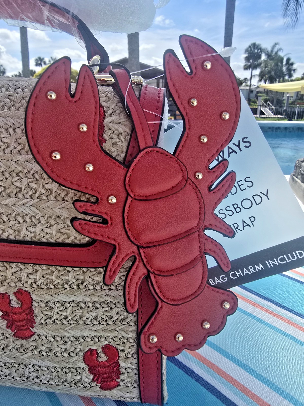 Lobster Crossbody Bag lobster charm detachable strap BCBGENERATION NEW