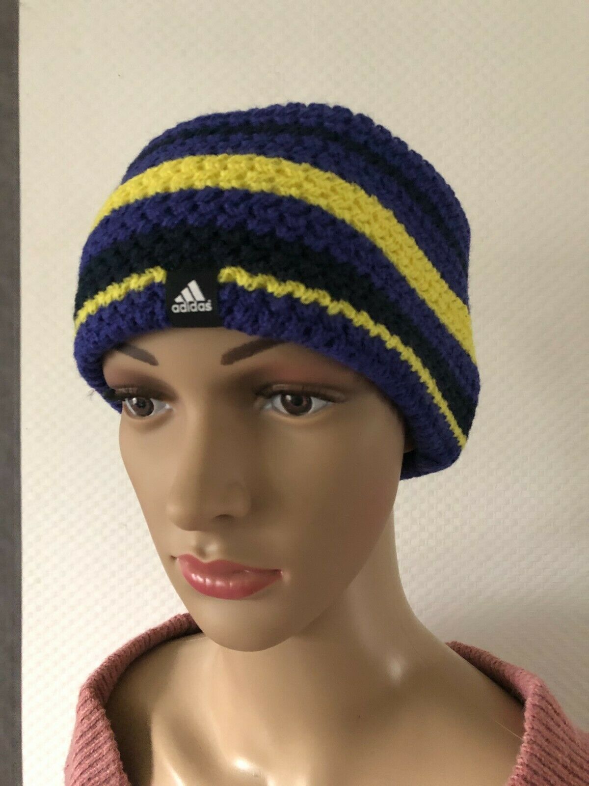 ✨️ Adidas Hat Headband Warm CROCHET Women’s AA2097 Blue Size M- L