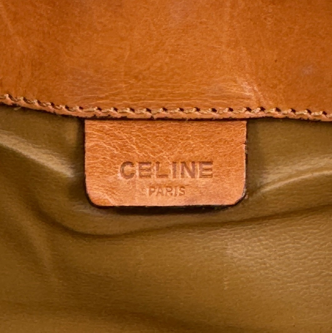 Vintage CELINE Macadam Flap clutch Bag Purse Pouch Brown