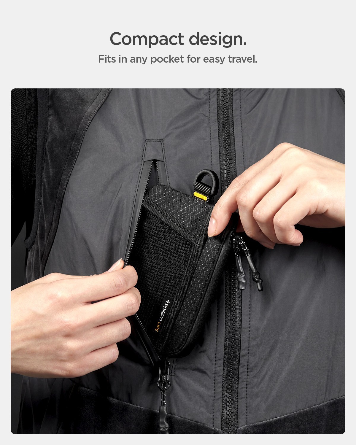 Spigen Life Soft Card Holder RFID Blocking Slim EDC Wallet with Mesh Pocket