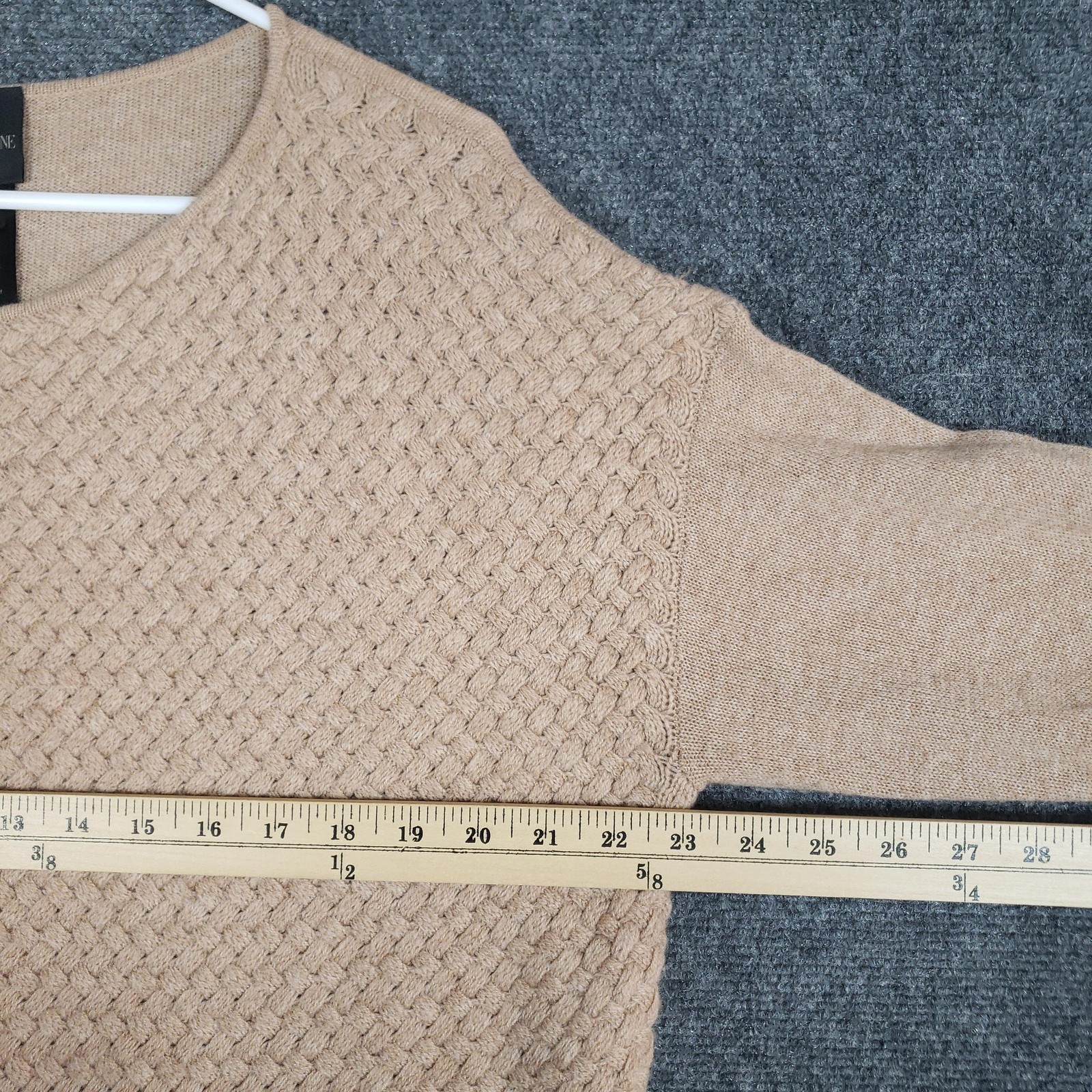 Madeleine Sweater Womens 14/16 Beige Tan Wool Cashmere Pullover Textured Knit