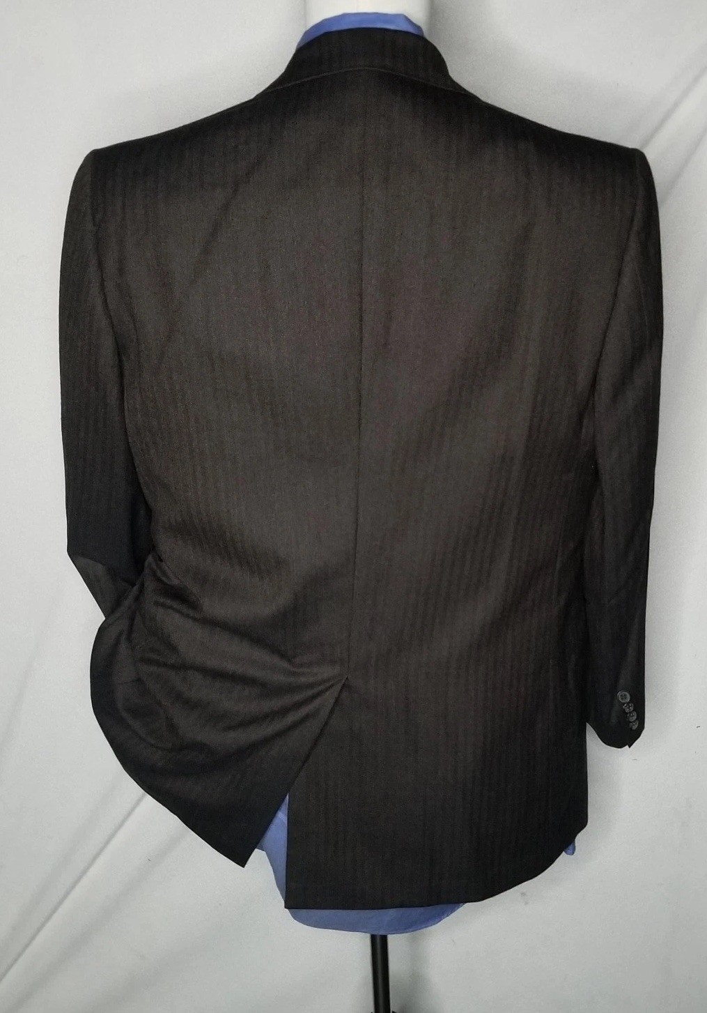 Vtg Hickey Freeman 42R Brown Herringbone Tweed 3pc Suit Jacket Vest Pants W38