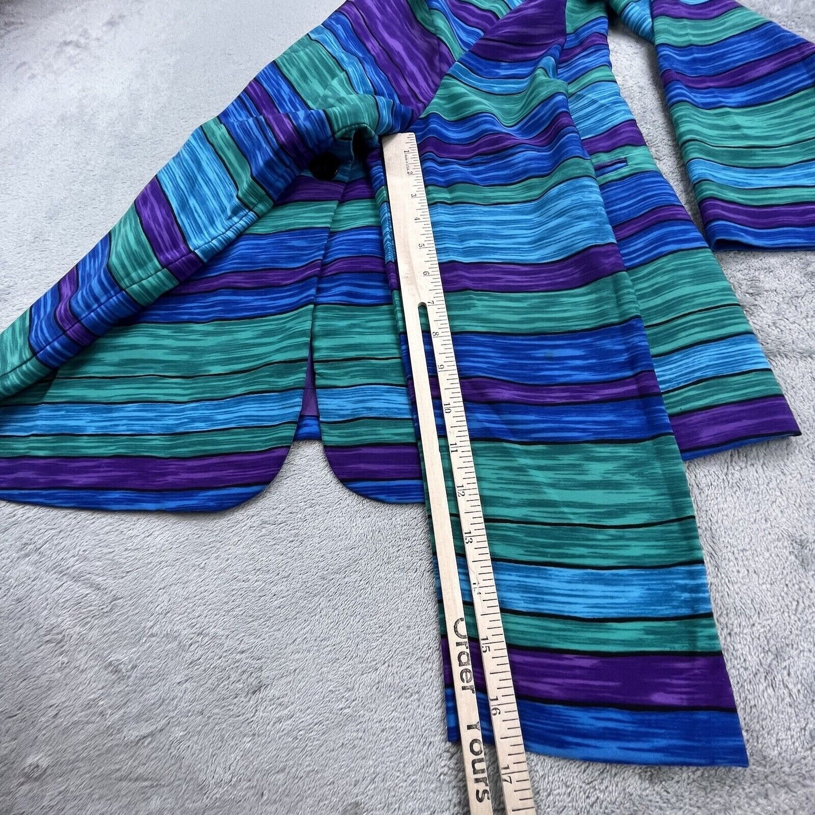 VTG Michael & Company Womens 8 ColorBlock Purple Rave Blouse Tunic USA Made BOHO