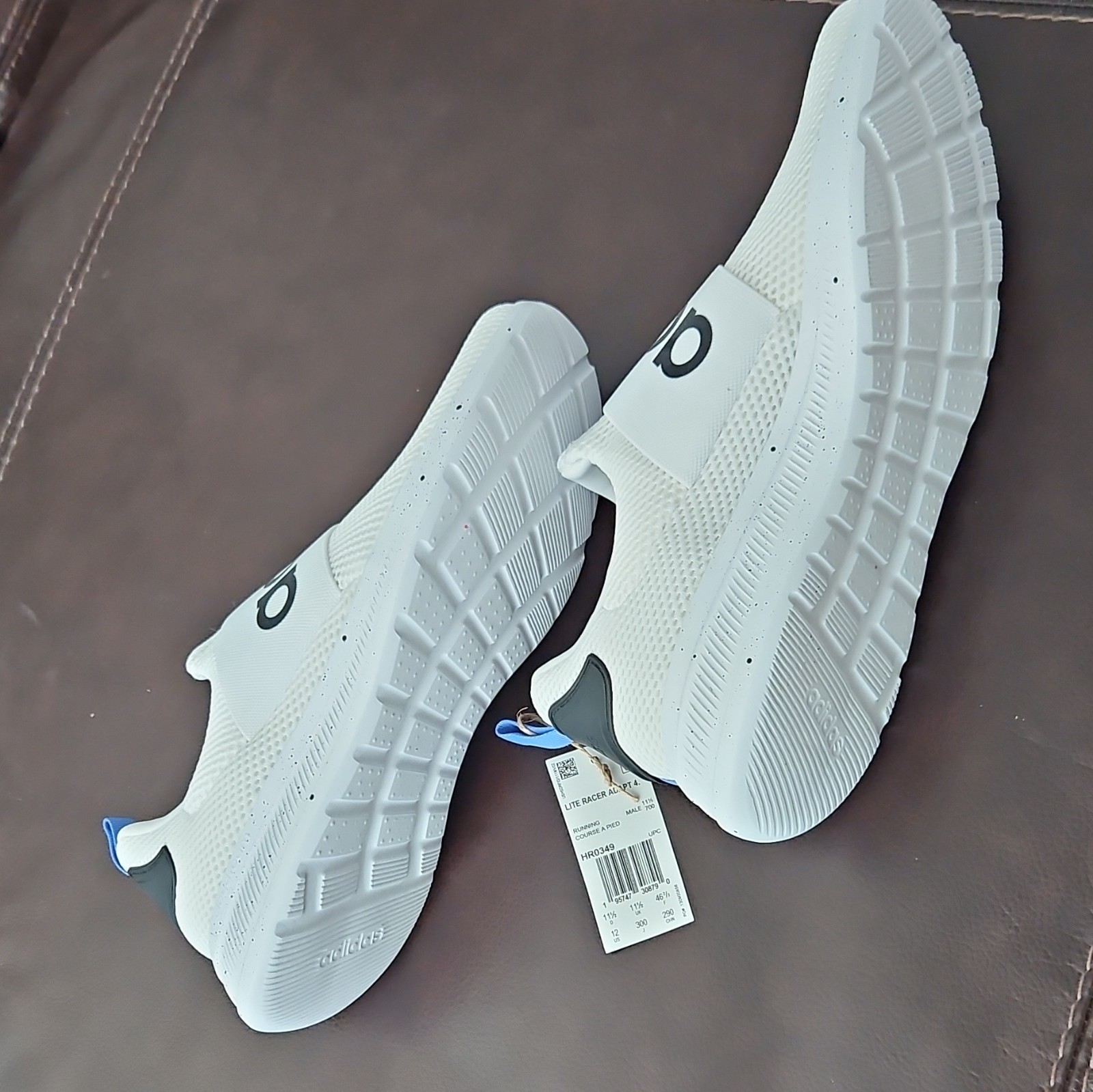 adidas Lite Racer Adapt 4.0 Slip-On Running Sneaker White/Black/Blue HR0349 Men