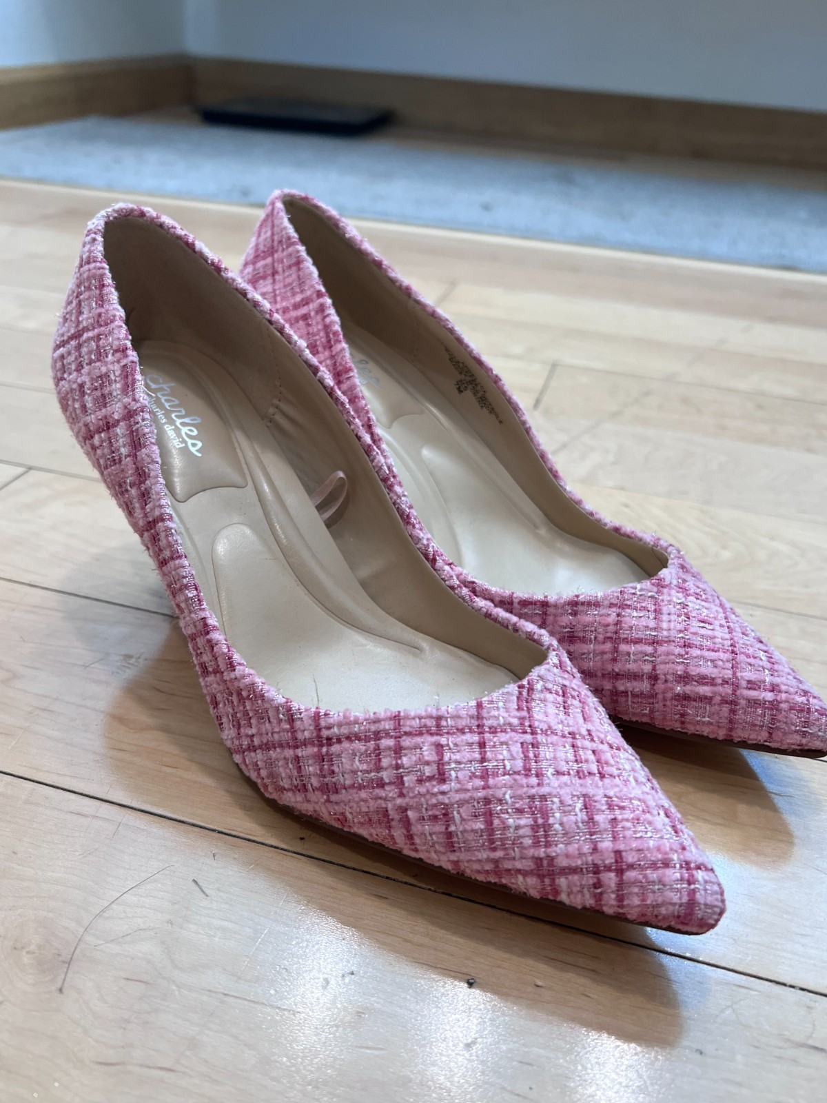 Charles by Charles David Maxx Pink Tweed Pointed Toe Stiletto Pumps Women’s 7M