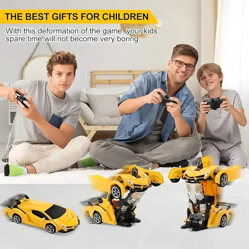 1:18 Remote Control Deformation Robot Car with LED Lights – 360° Drift, USB