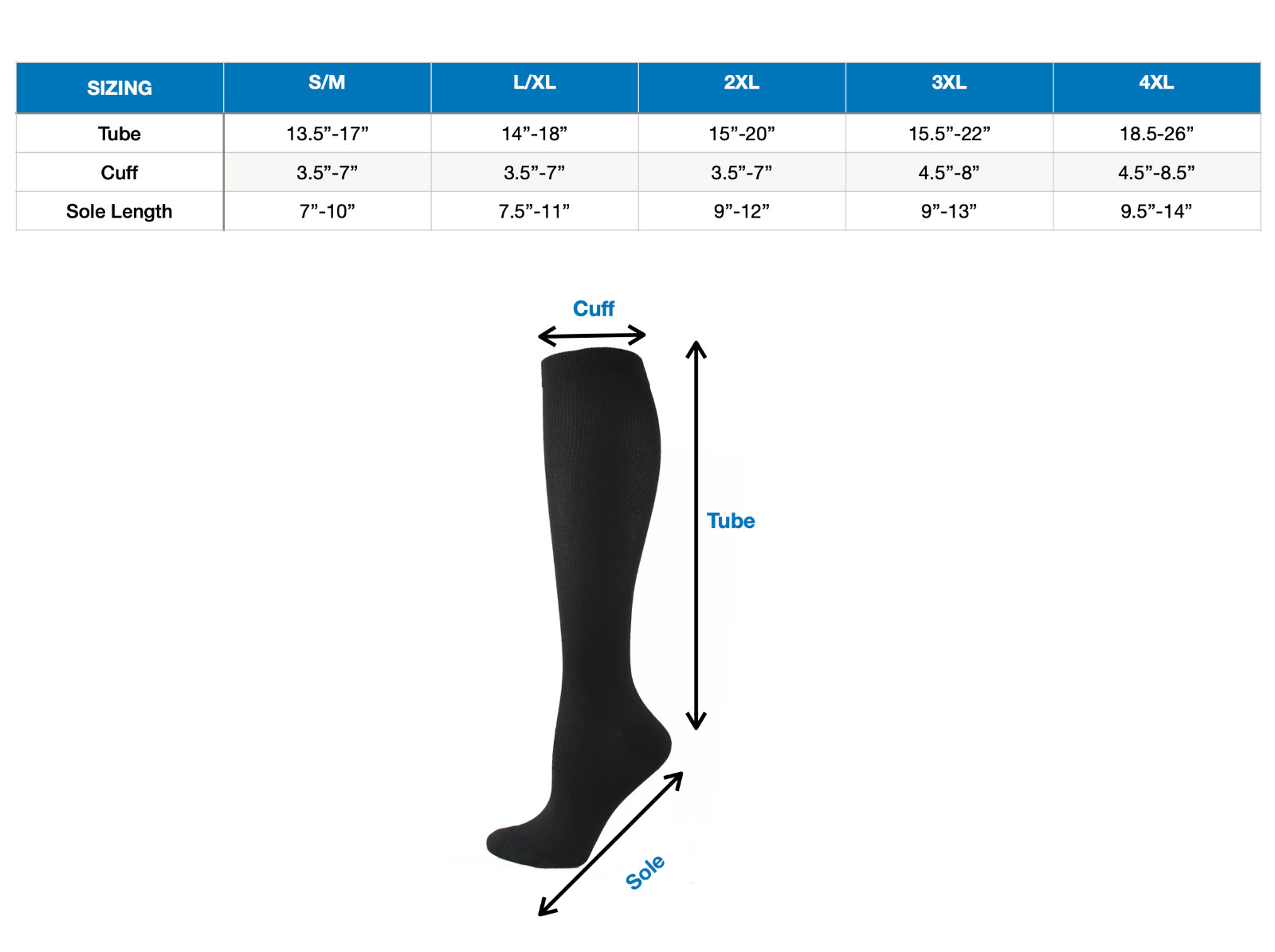 (3 Pairs) S-4XL Compression X Socks Knee High 20-30mmHg Graduated Mens Womens