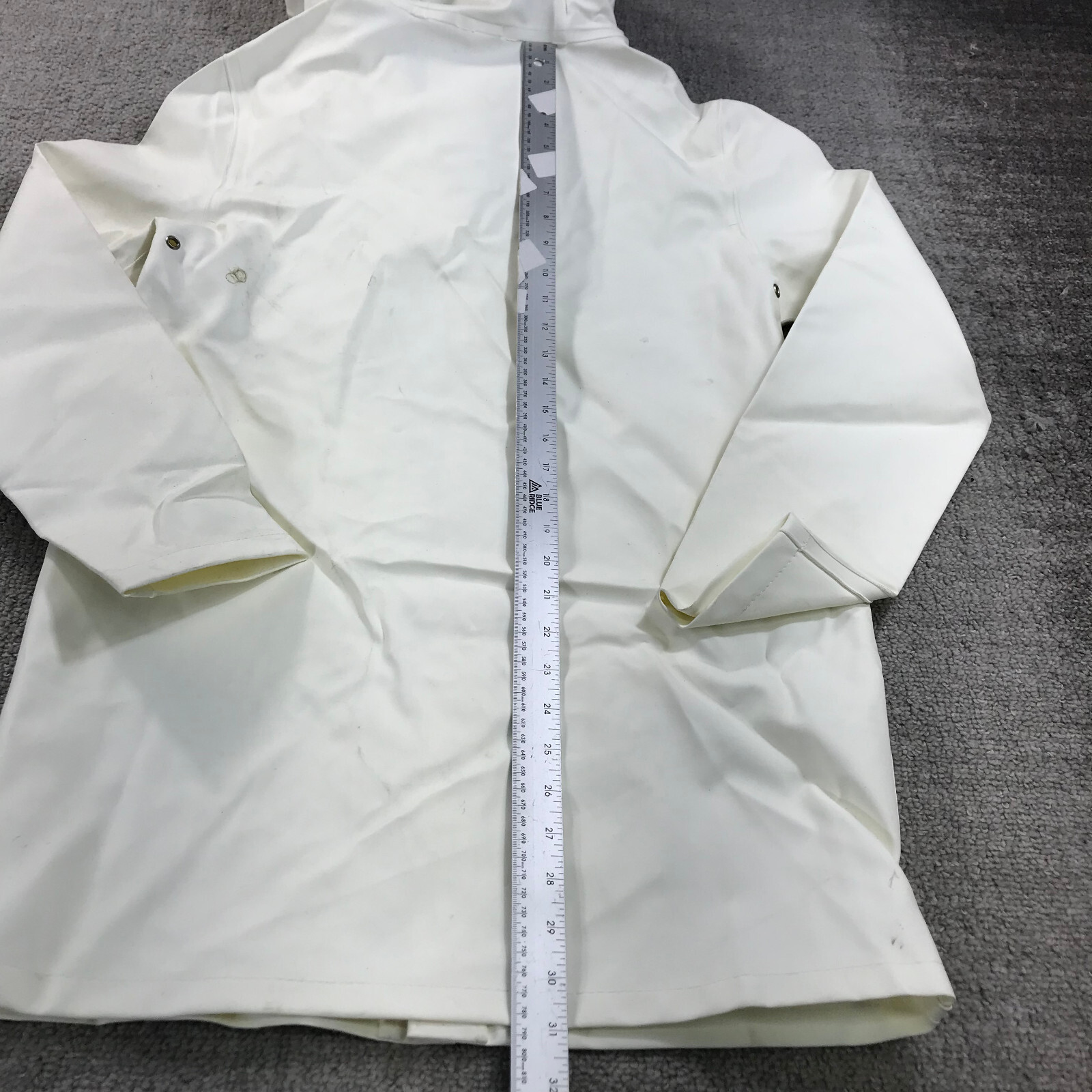 Stutterheim Stockholm Jacket Mens 2XS XXS Hoodie White Rain Coat Heavy Snap