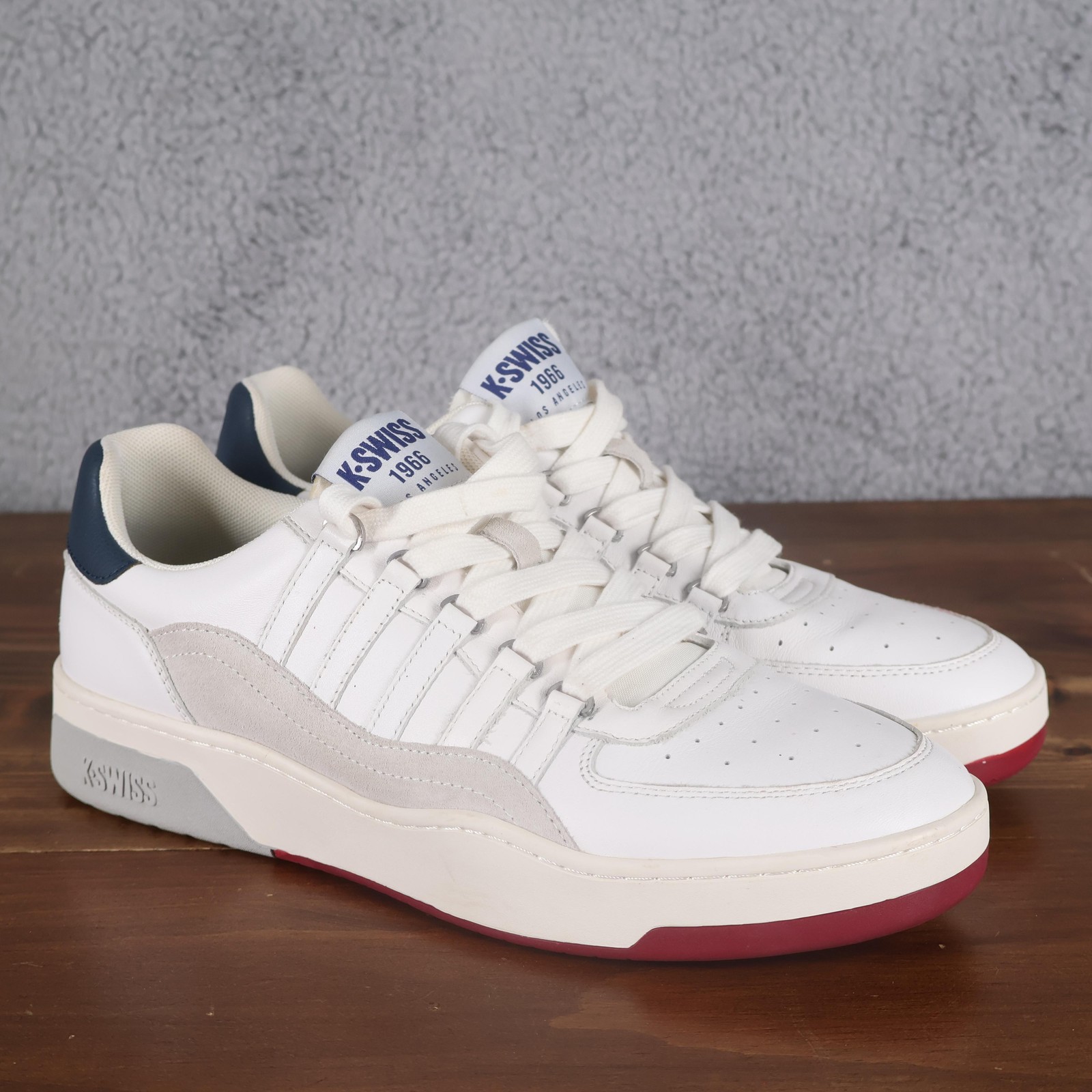 K-Swiss Shoes Mens 11.5 White Cannoncourt Trainers Los Angeles 1966 Sneakers