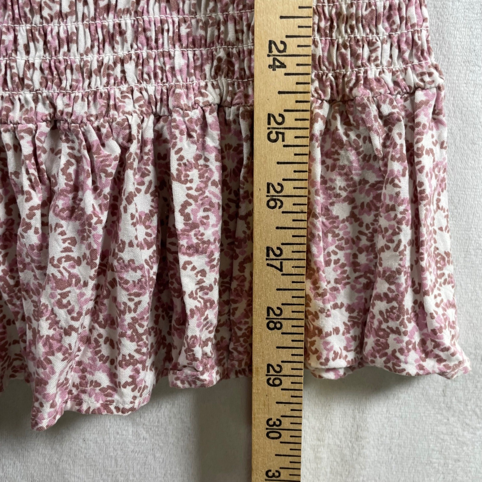 coquette milkmaid bodycon smocked floral dress S ruffle cottage prairie