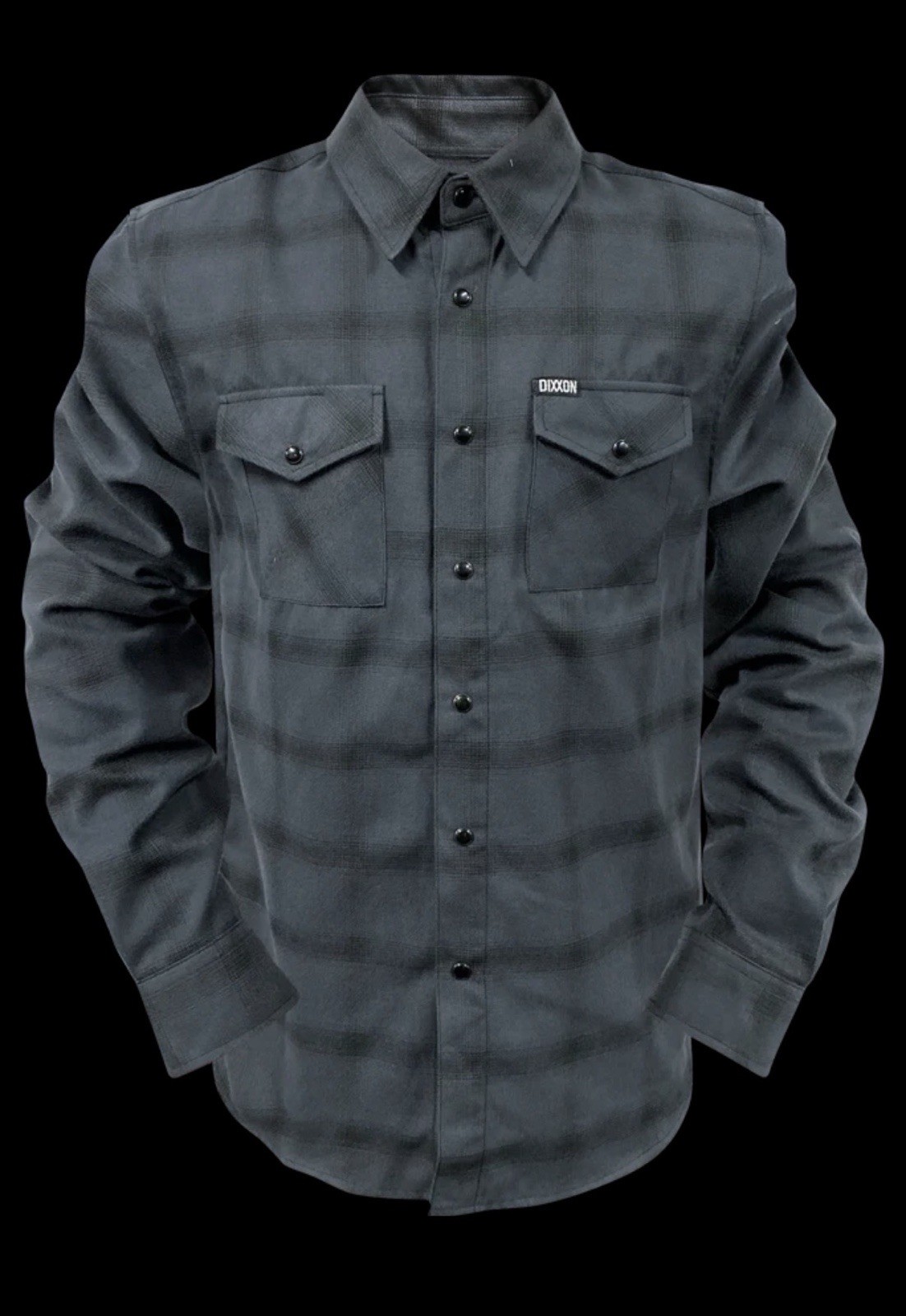 Dixxon Flannel The Grayscale Men’s 2XL Gray Plaid Black Pearl Snap