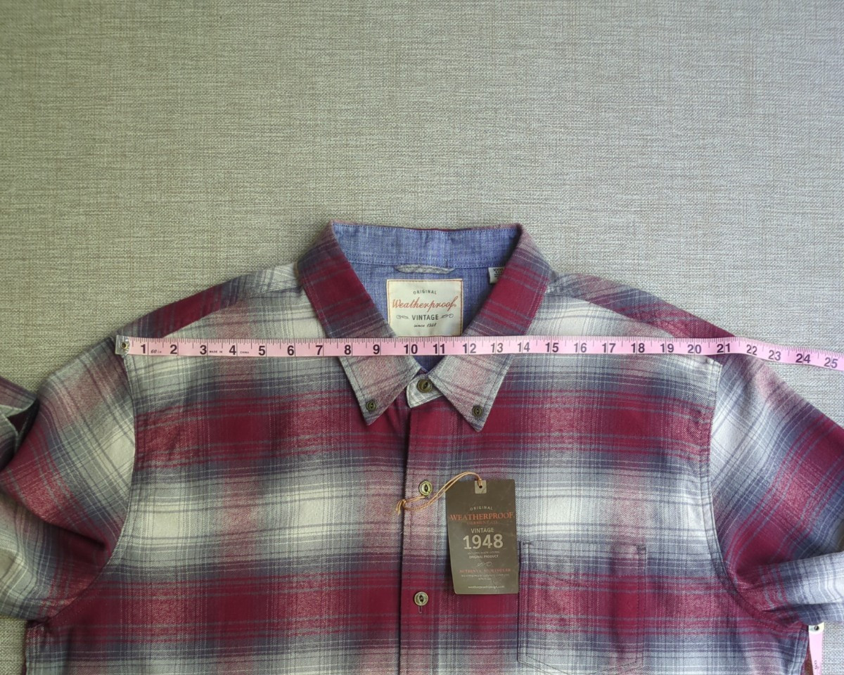 NWT Weatherproof Vintage Long Sleeve Men’s Button-up Flannel Shirt 3XL Red White
