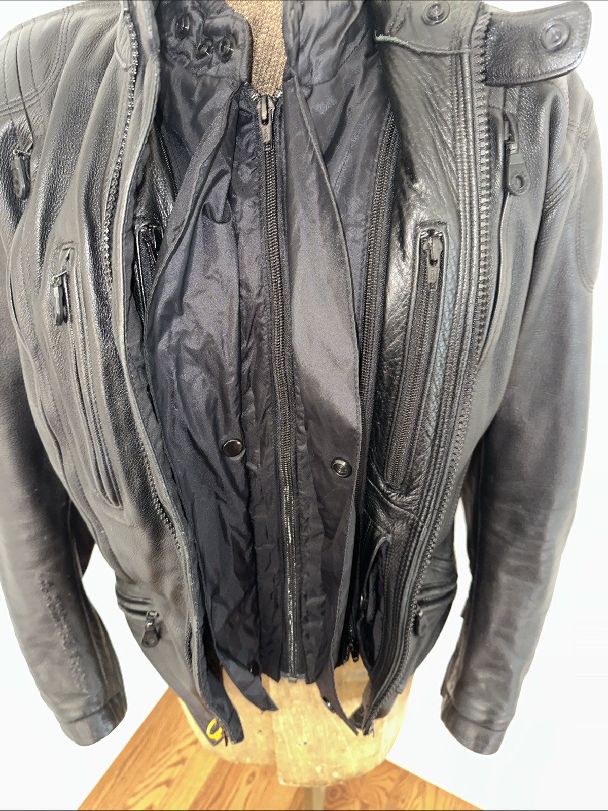 Harley Davidson FXRG Series 1 Black Leather Motorcycle Riding Jacket Size S