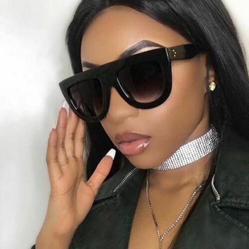 TEARDROP Ombre Gradient Two Tone Flat Top BLACK BROWN Ombre Sunglasses GAFAS