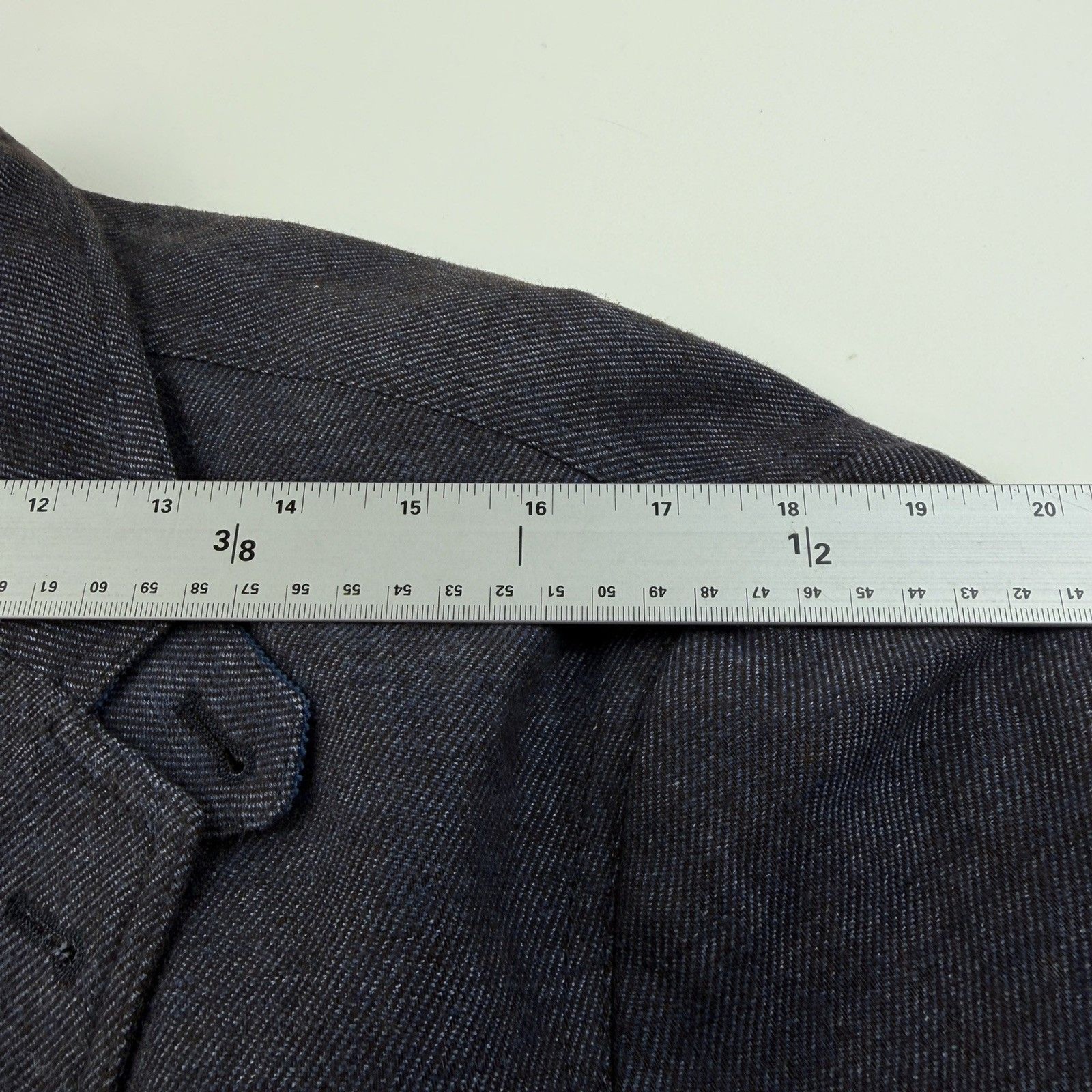 Kroon Linen Wool Unstructured Blue Blazer 44L Sport Coat Jacket Double Vented