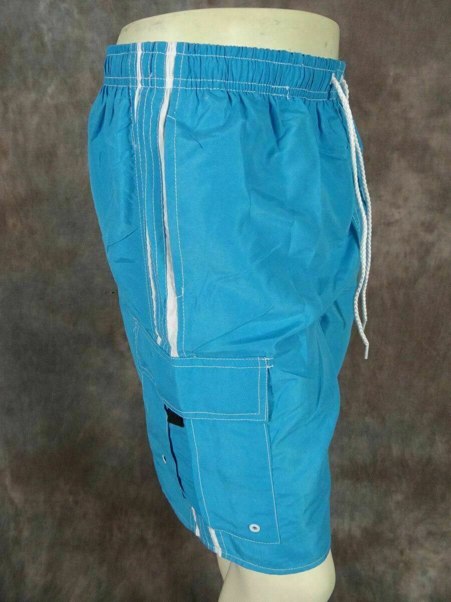 Cargo Shorts Swim Trunks Mens Elastic Double Sport Stripe Inside Mesh Lining