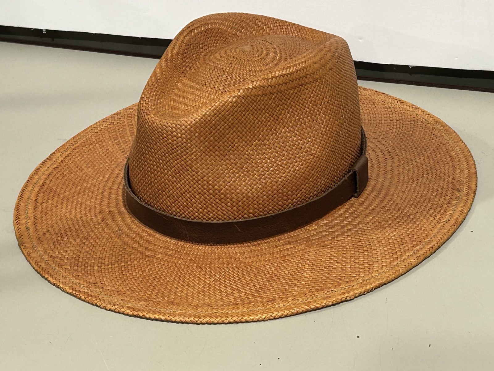 Goorin Bros Toquilla Panama Straw Flat Brim Fedora Hat Sz 7 SHARP – NEW