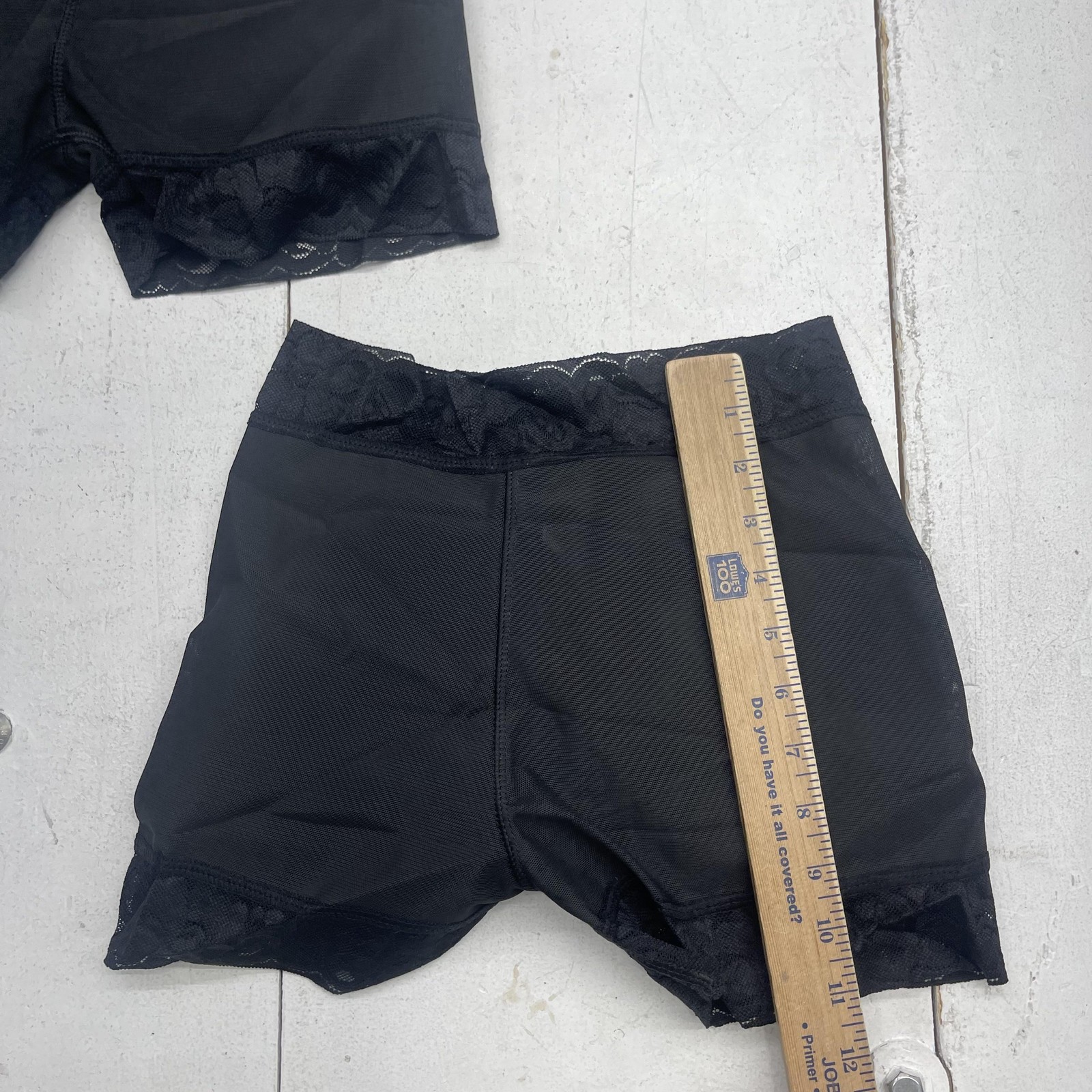 Butt Lifting Shapewear Shorts Womens Medium Black High Waist Lace Padded 2 Pack