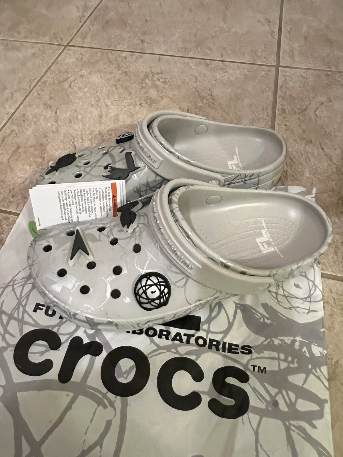 Futura Laboratories x Crocs Classic Clog – Pearl White Size 11 Limited In Hand