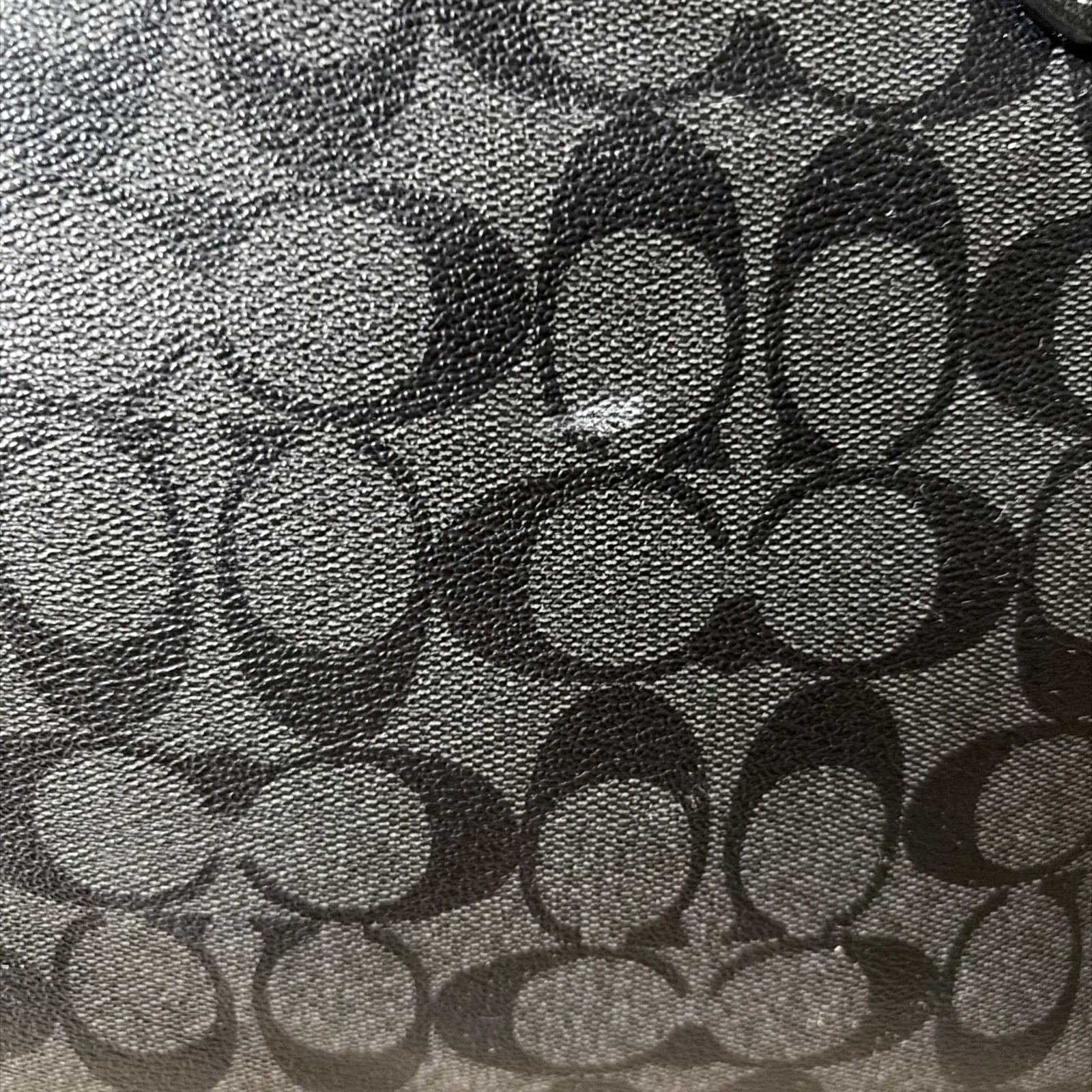 Coach Gallery Tote CH504 Signature Canvas Black Smoke Zip Top Shoulder Bag