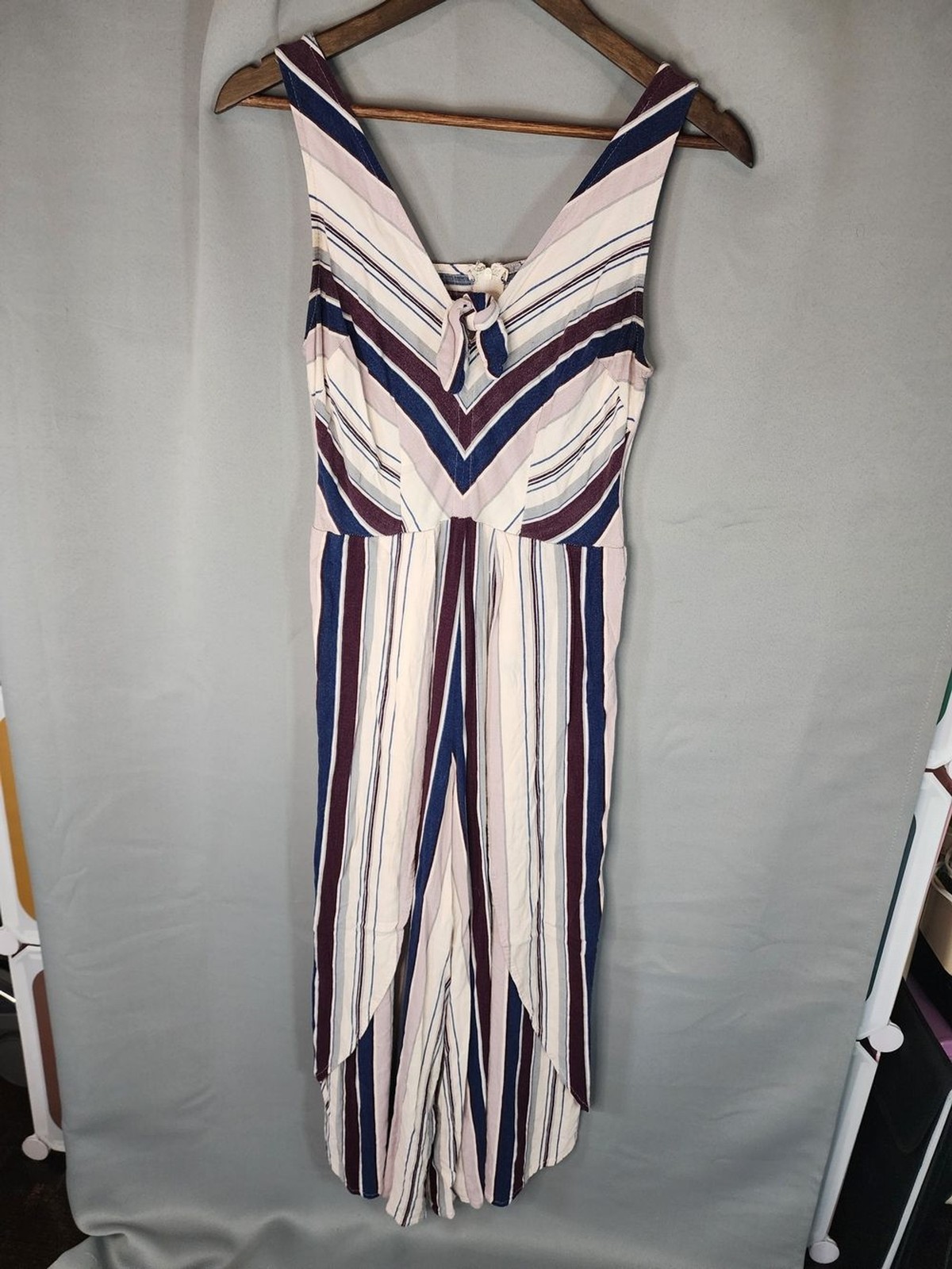 Xhilaration Navy, White & Purple Striped Knit