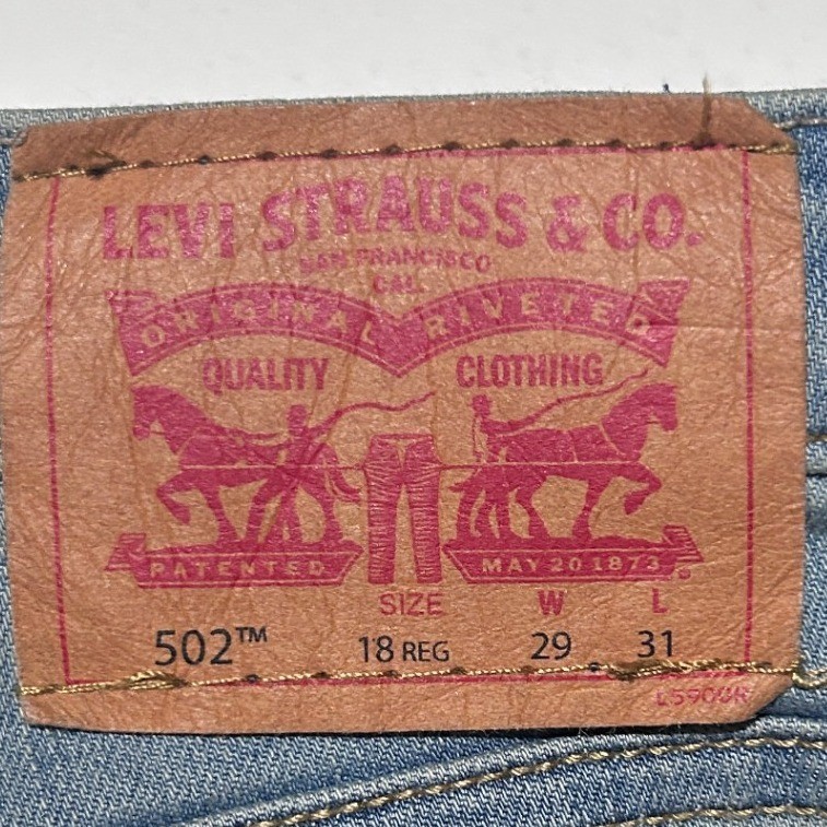 Levi’s 502 Regular Taper Jeans Boys 18 REG (29×31 ) Light Wash NEW