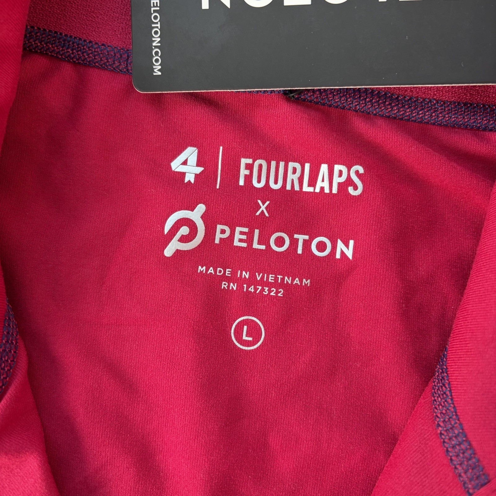 NEW Peloton x Fourlaps Venture 1/2 Half Zip Pullover Zip Pocket Pink Size Large