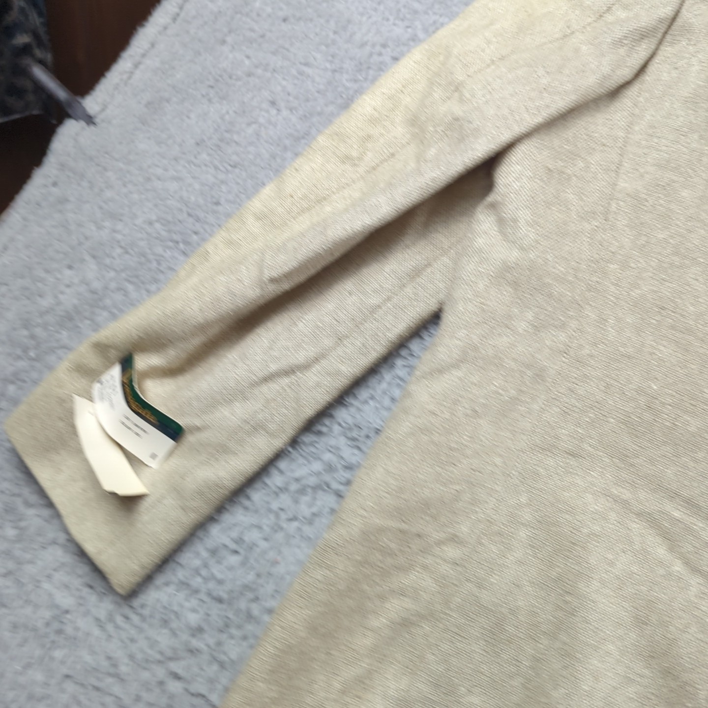 Vintage Deansgate Blazer Mens 42S Beige 100% Silk Textured Weave Sport Coat NWT
