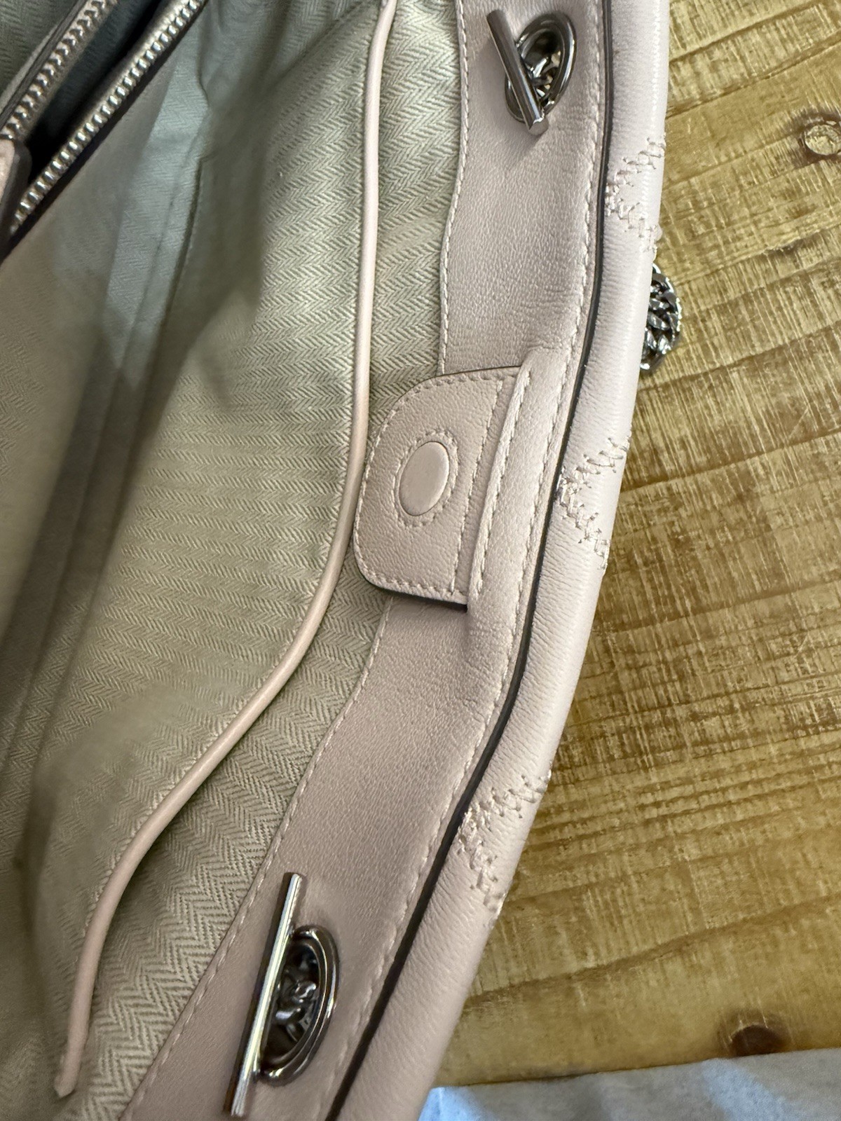 Tory Burch Quilted Leather Willow Tote in Blush Pink