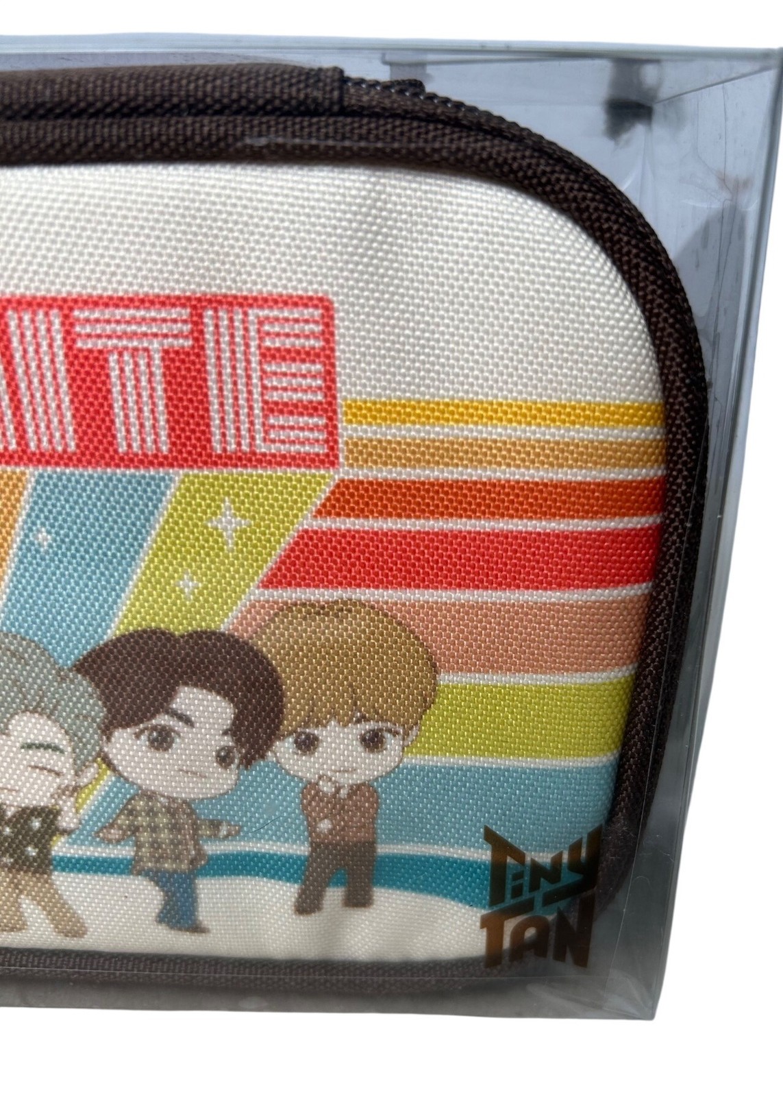 NEW TinyTAN Dynamite Multi Pouch Colorful Character Design & Zipper Closure BTS