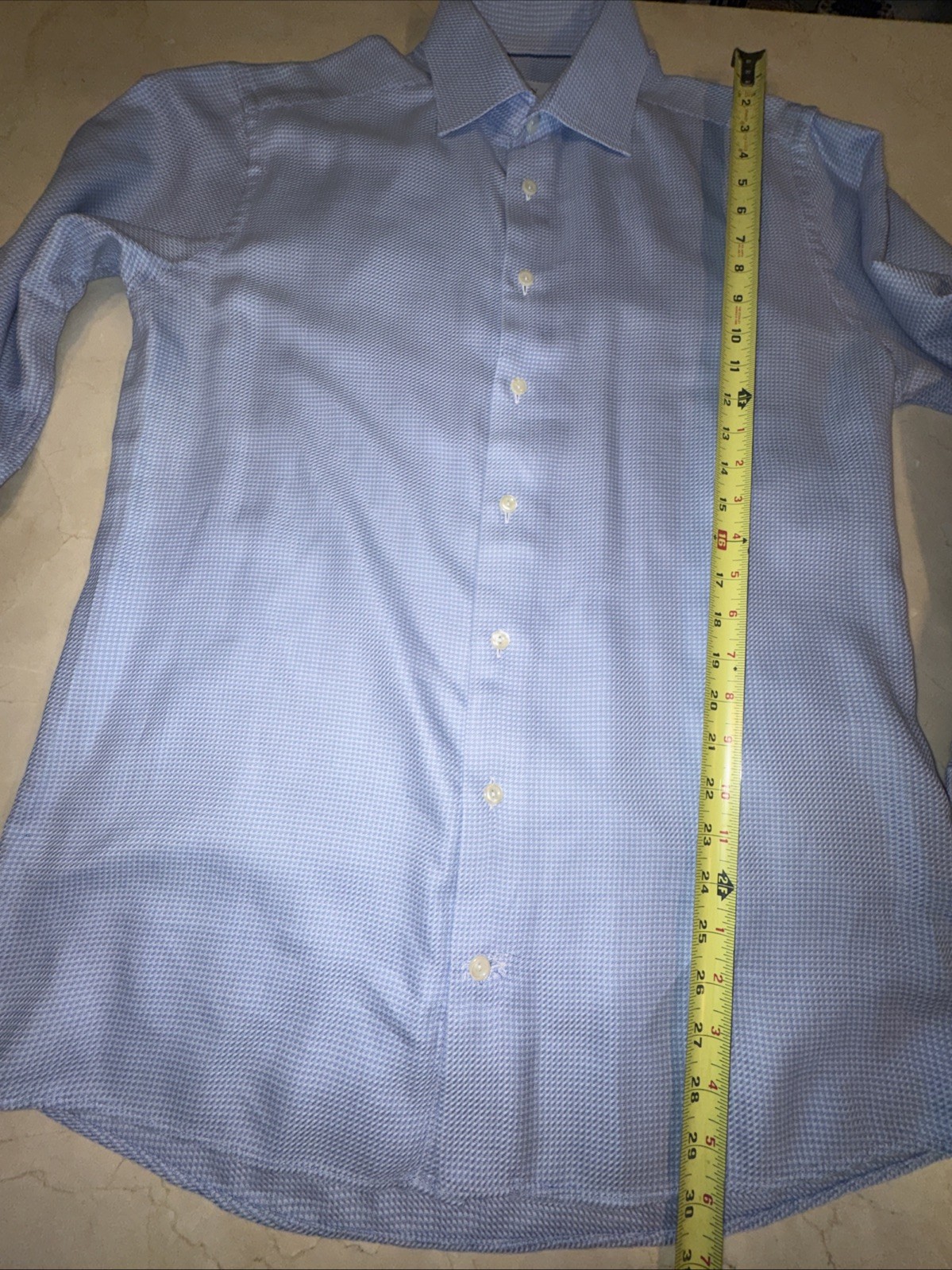 ETON MENS BLUE PREMIUM COTTON SLIM-FIT DRESS SHIRT SIZE 16/34-35 $270