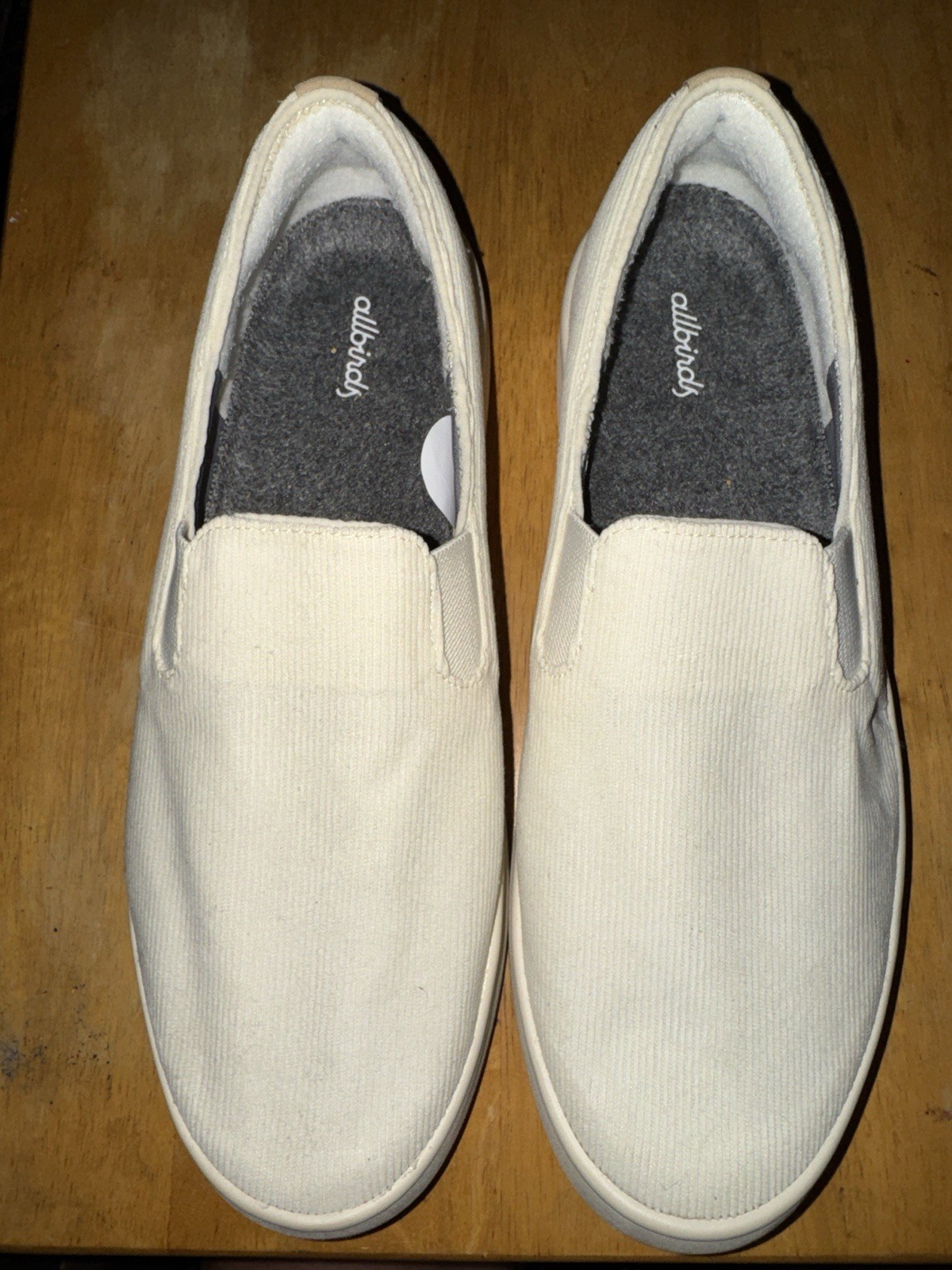 Allbirds Cruiser Slip-On Corduroy Shoes – Men’s US 10 / EU 43 / UK 9 White