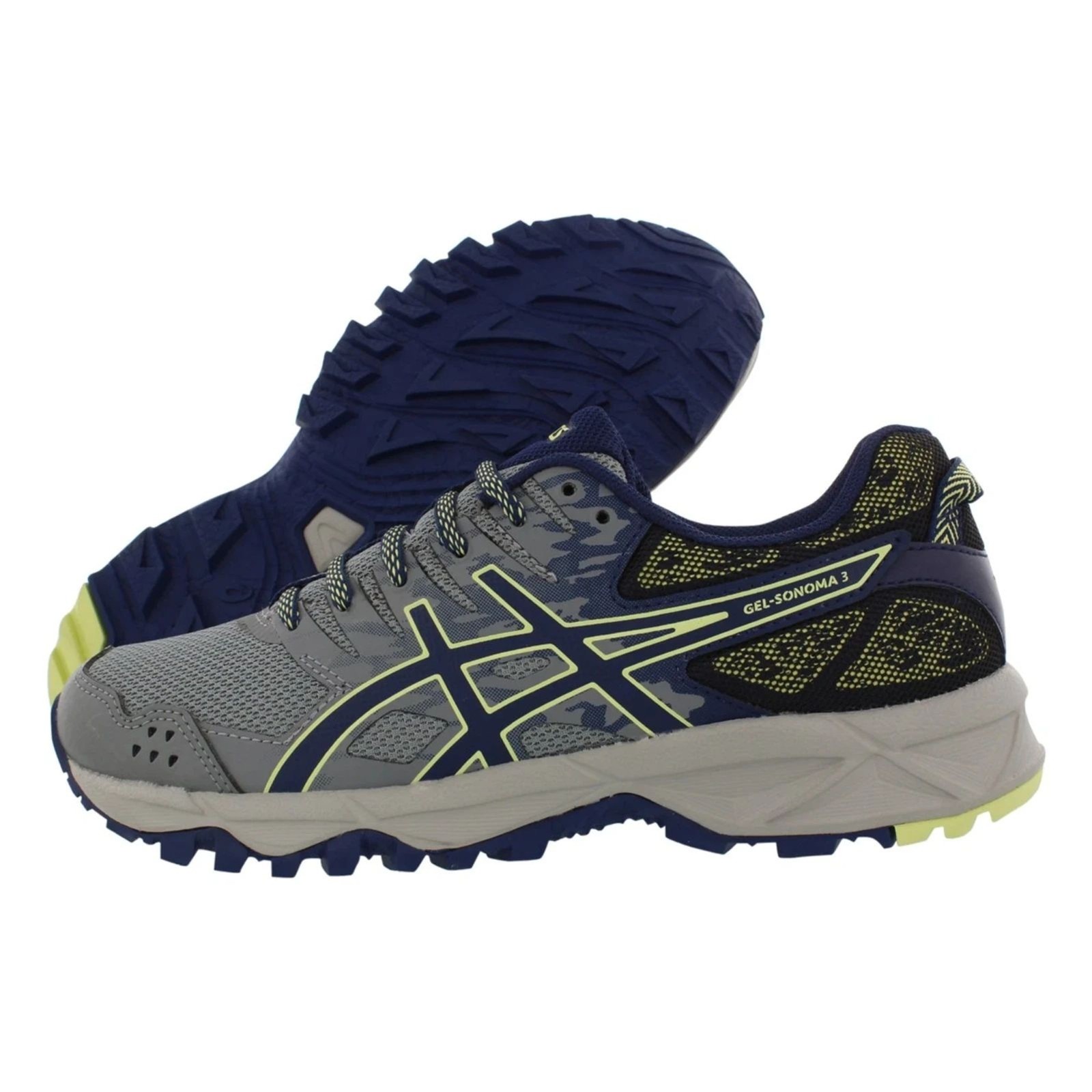 ASICS Women’s Gel-Sonoma 3 Trail Running Shoes Grey/Blue/Lime Size 6 B(M) US