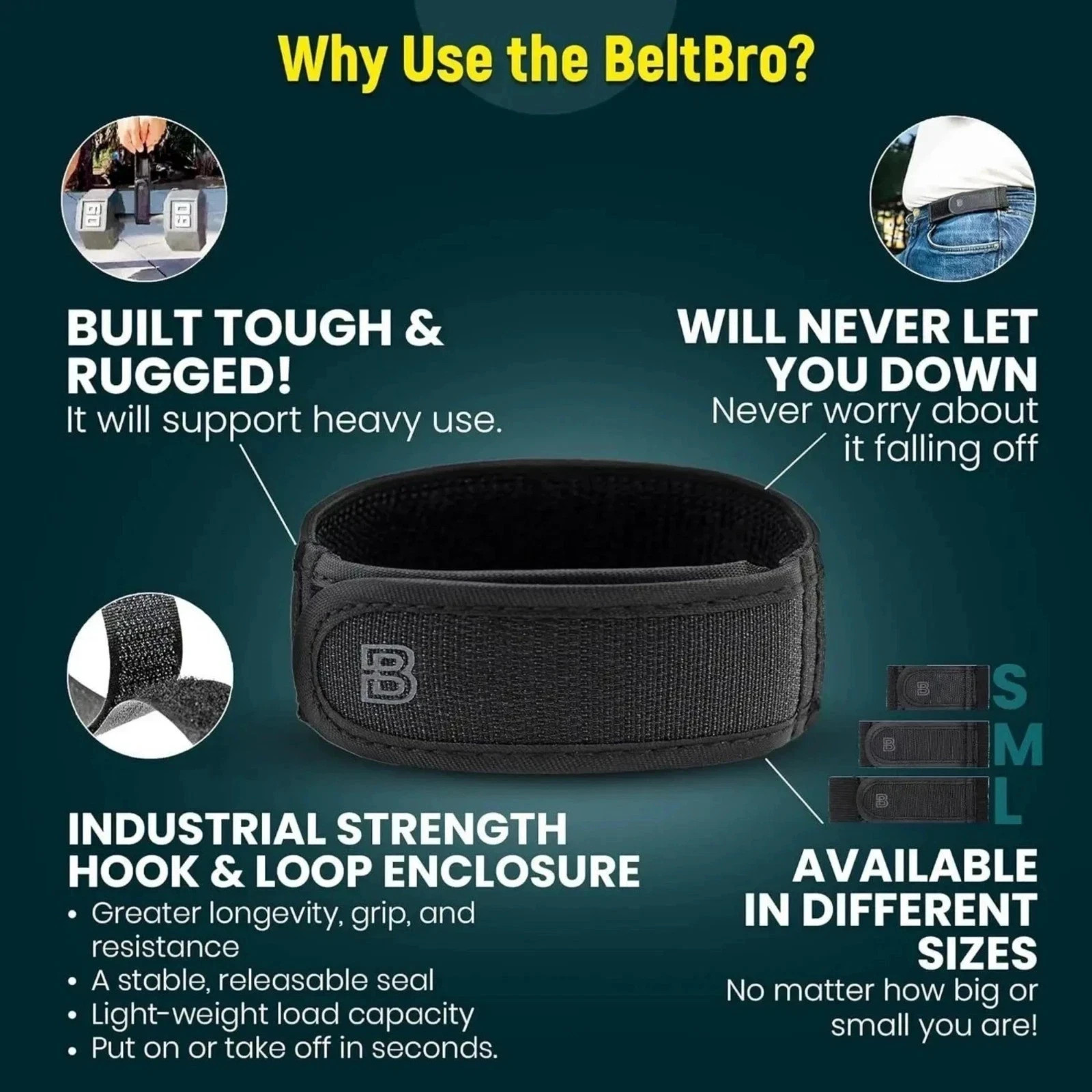 BeltBro Pro For Men Next Gen BeltPro Buckle-Free Elastic Belt