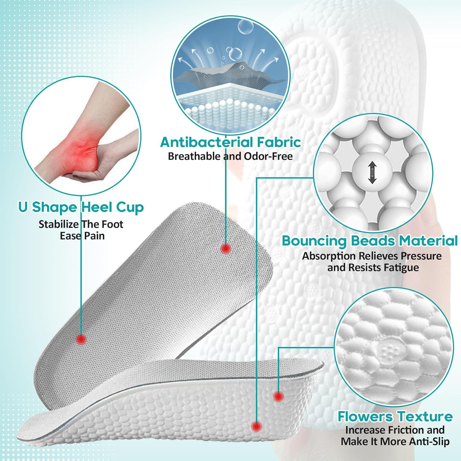 Height Increase Insoles – Orthopedic High Pads 1.0 – Arch Support Insoles for Pl