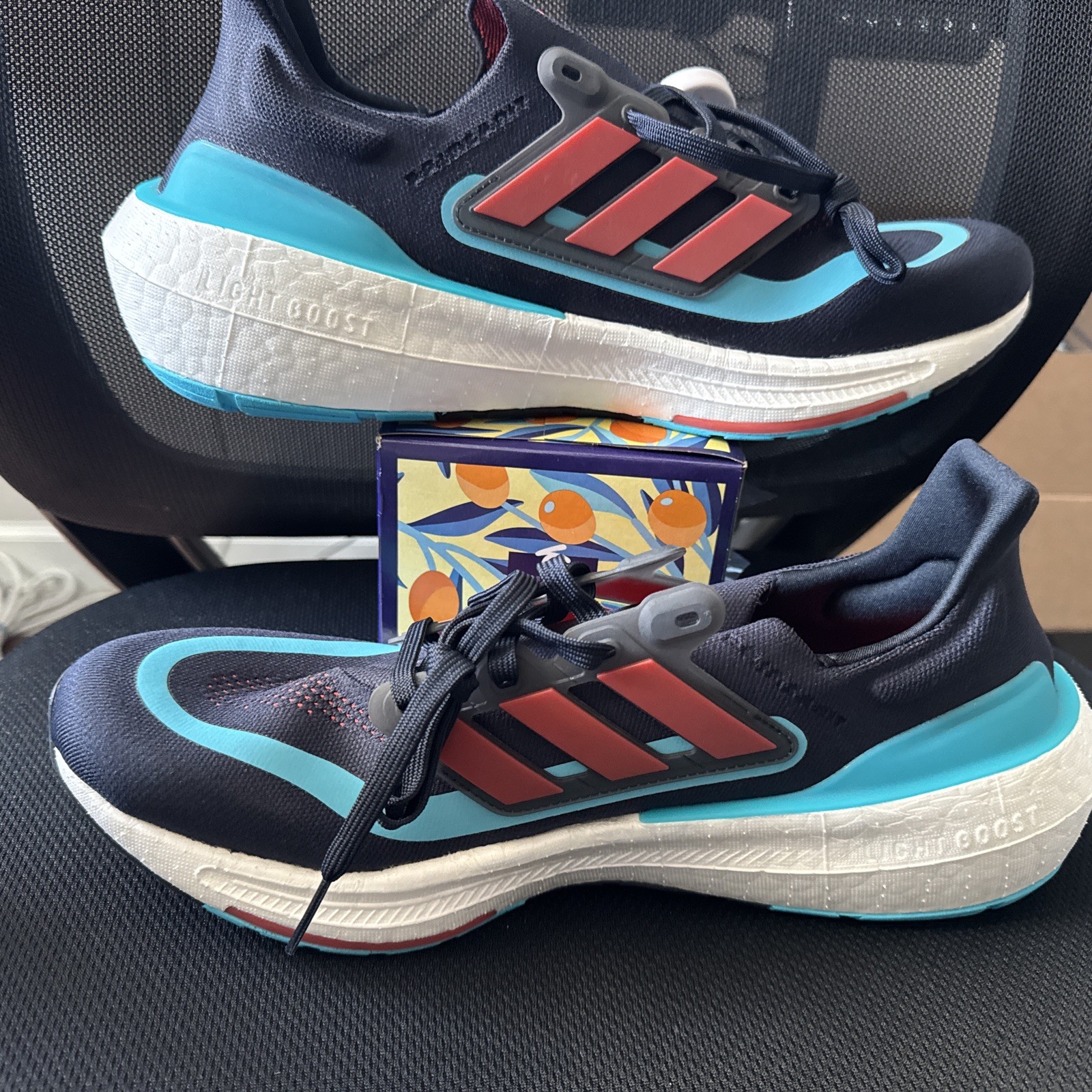 New Adidas UltraBoost Light ‘Legend Ink Bright Red Cyan IE1760’ SZ 12.5
