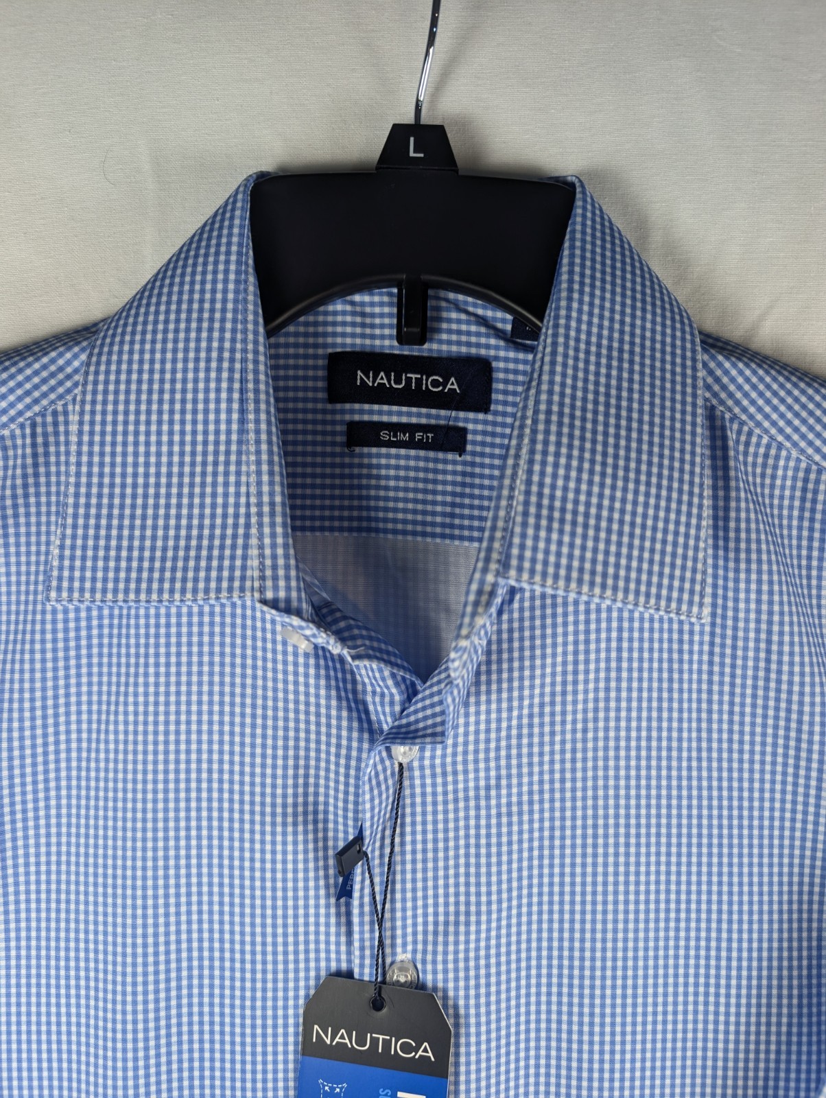 NEW! Mens “Nautica” Polyester Stretch Dress Shirt 15-15 1/2 32-33 MediumSlim Fit