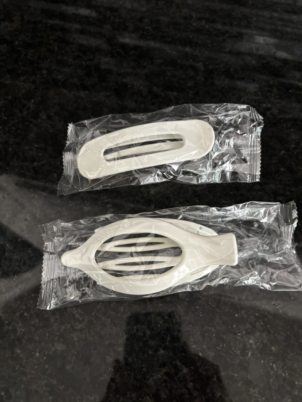 White Flat Hair Claw Clips 2 Pieces 4.7 Inch
