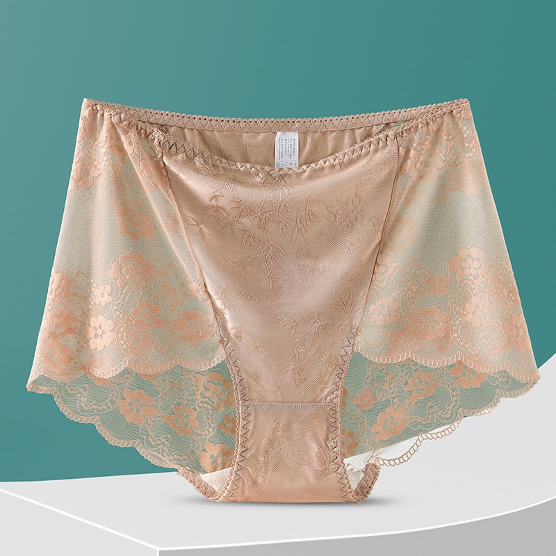 3X Women High Waist Knickers Briefs Lady Lace Seamless Underwear Panties L-4XL