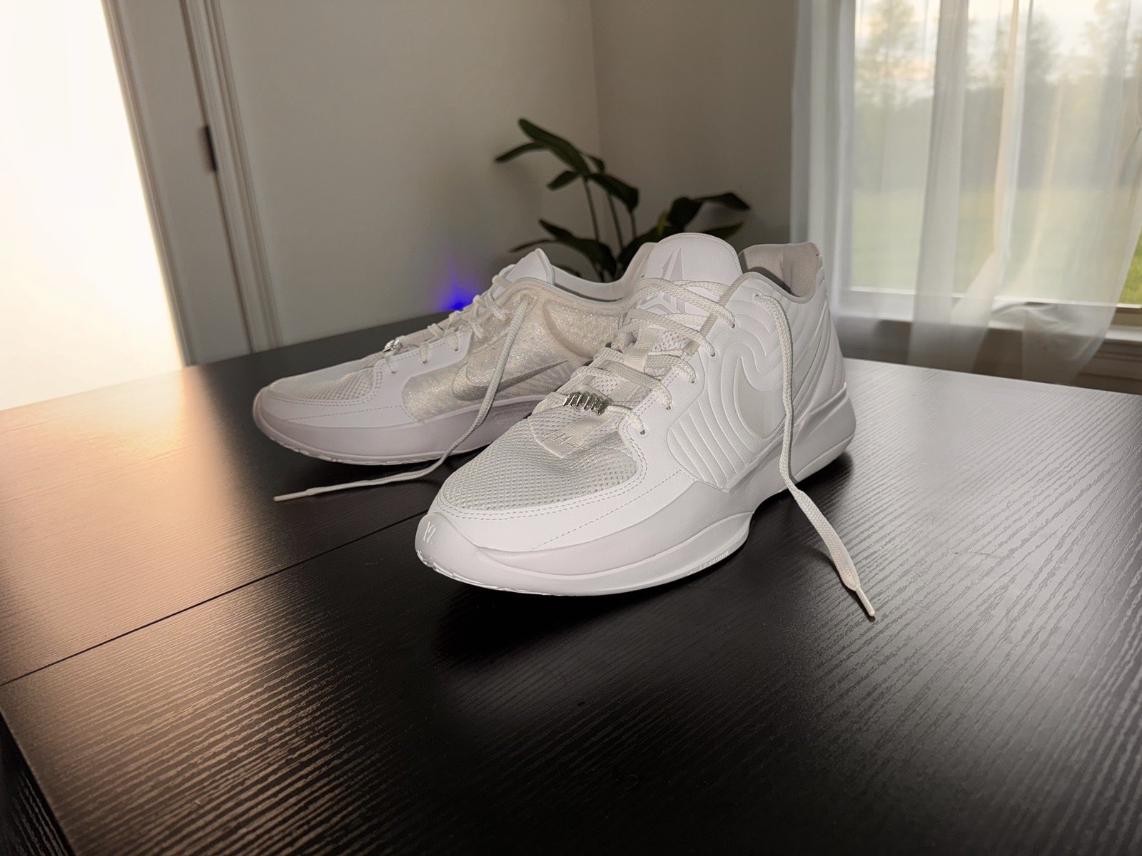 Nike Ja 2 TB Triple White Low Top Mesh Lace-Up Men’s 15