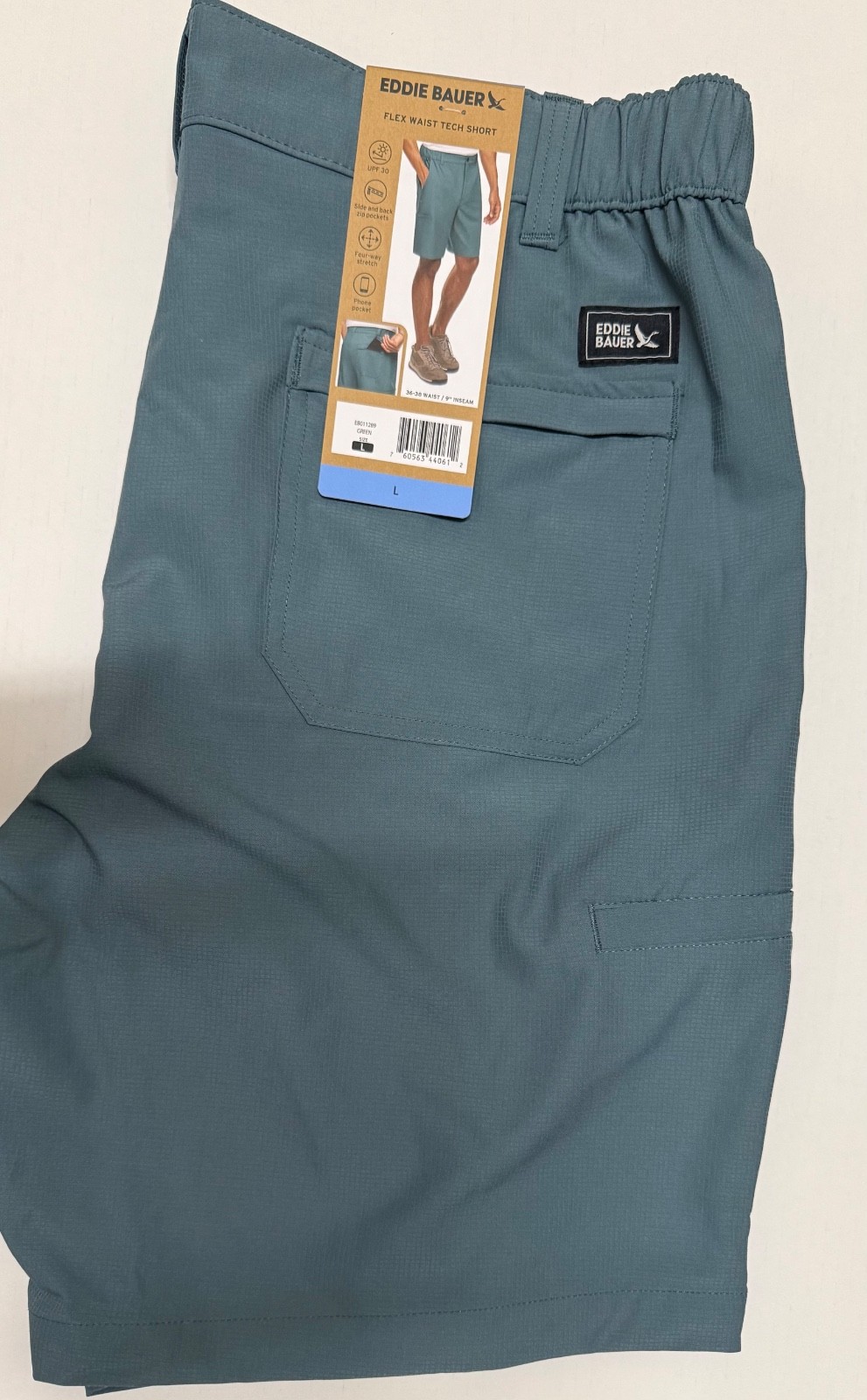 Eddie Bauer Men’s Flex Waist Tech Shorts Sizes Small, Med, Large, XL, XXL