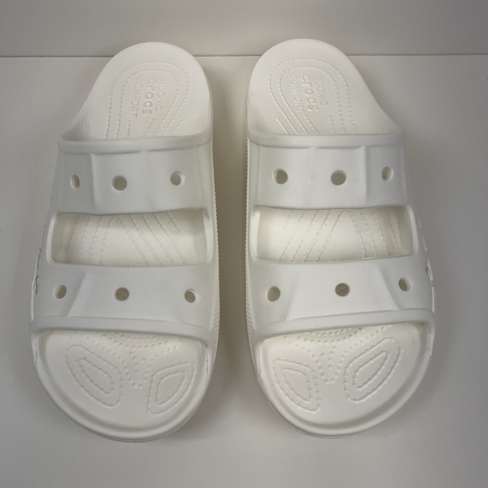 CROCS Baya Slide Sandals True Strap Ventilated Logo Slip On Men’s 9M 11W White