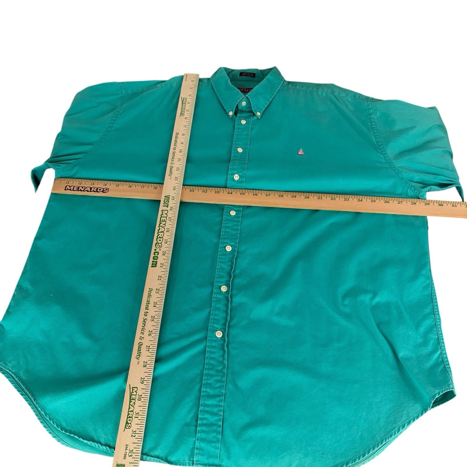 Vtg Norsport Men XXL Tall Teal Shirt Sailboat Retro Preppy Logo Embroidered (813