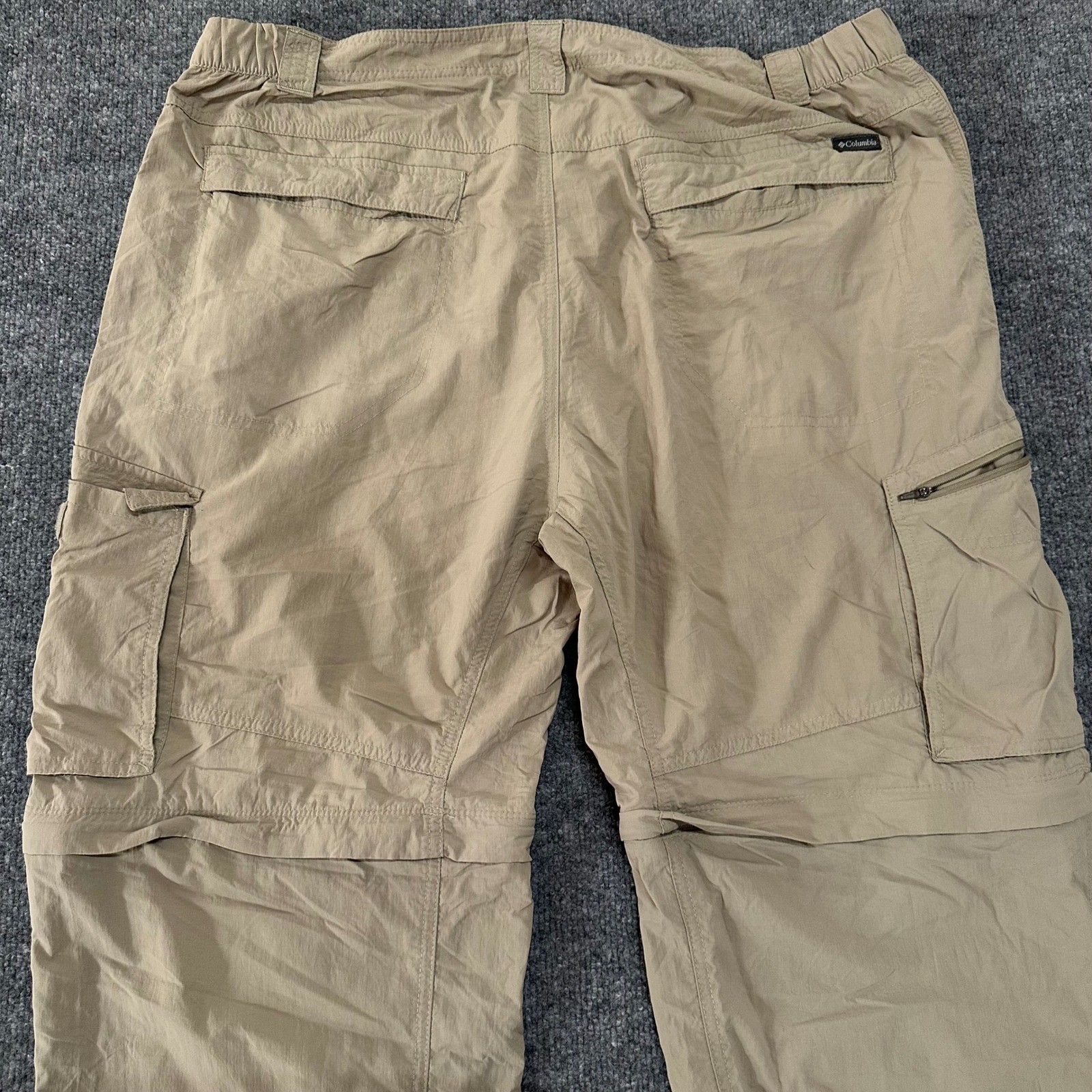 Columbia Pants Mens Size 42×30 Beige Convertible Cargo Hiking Outdoor Omni-Shade