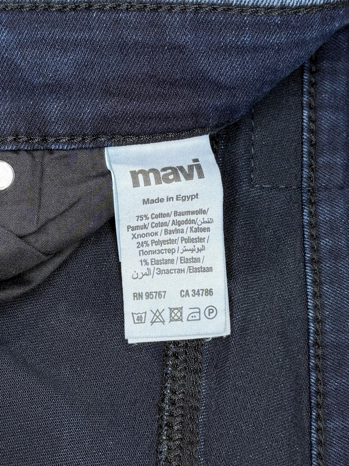Mavi Jake Men’s Dark Wash Slim Leg Straight Stretch Denim Blue Jeans, 38×30