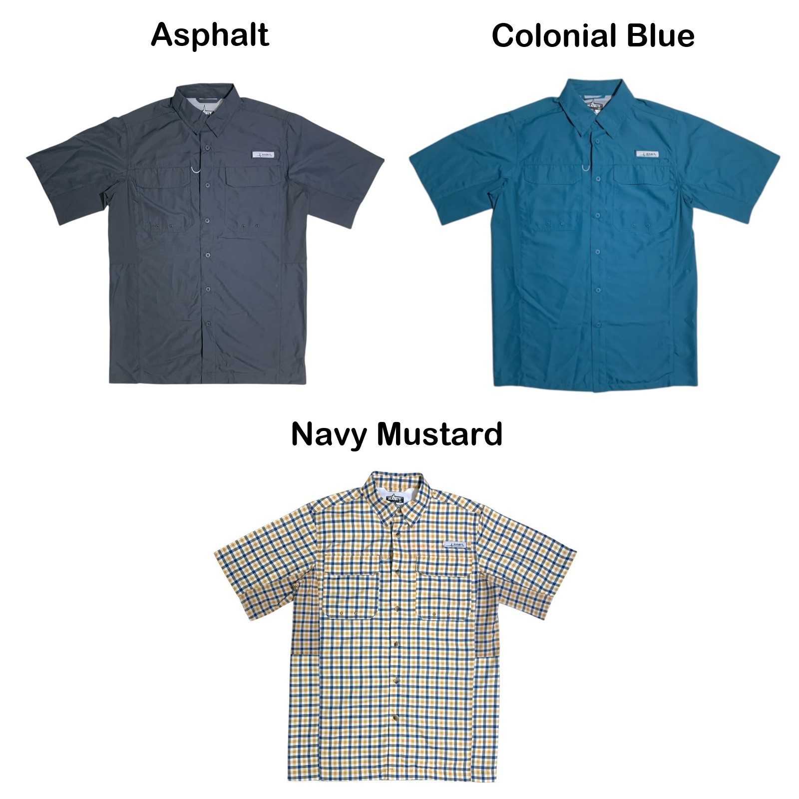Habit Men’s UPF 40+ UV Protection Short Sleeve Fishing Shirt