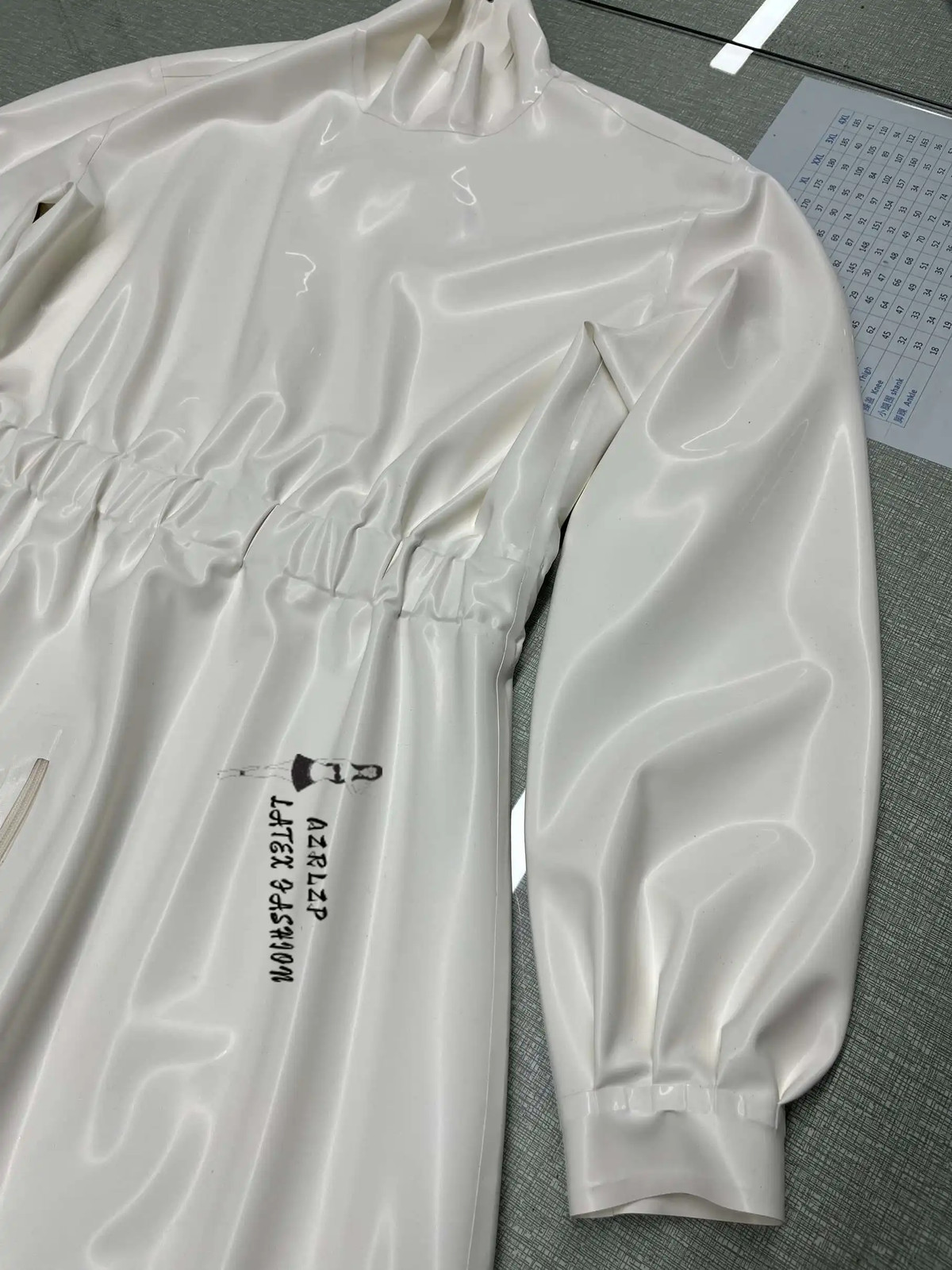 Unisex Loose-Fit White Latex/Rubber Bodysuit