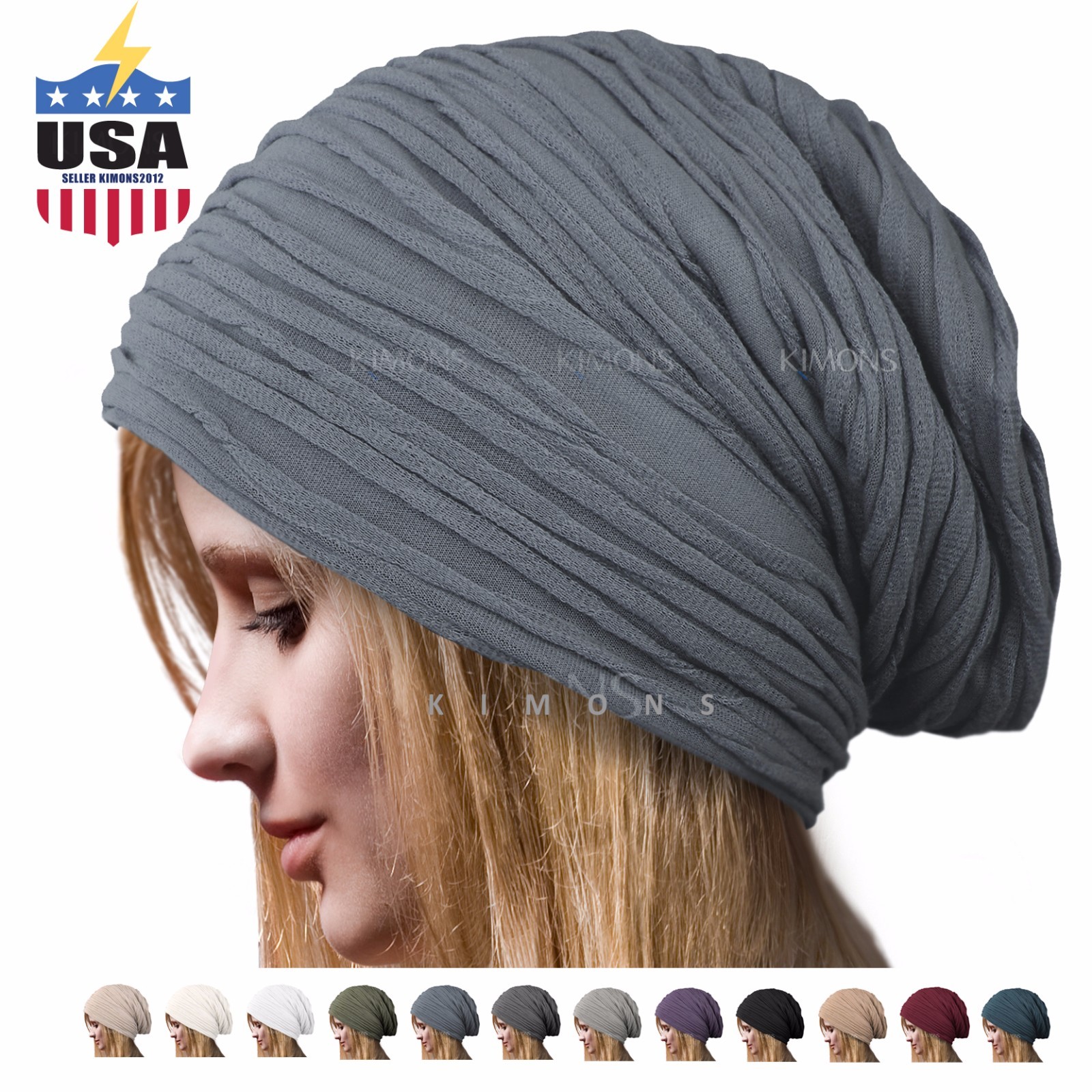 Winter Ski Women’s Beret Baggy Beanie Oversize Slouchy Chic Hat Cap Skull