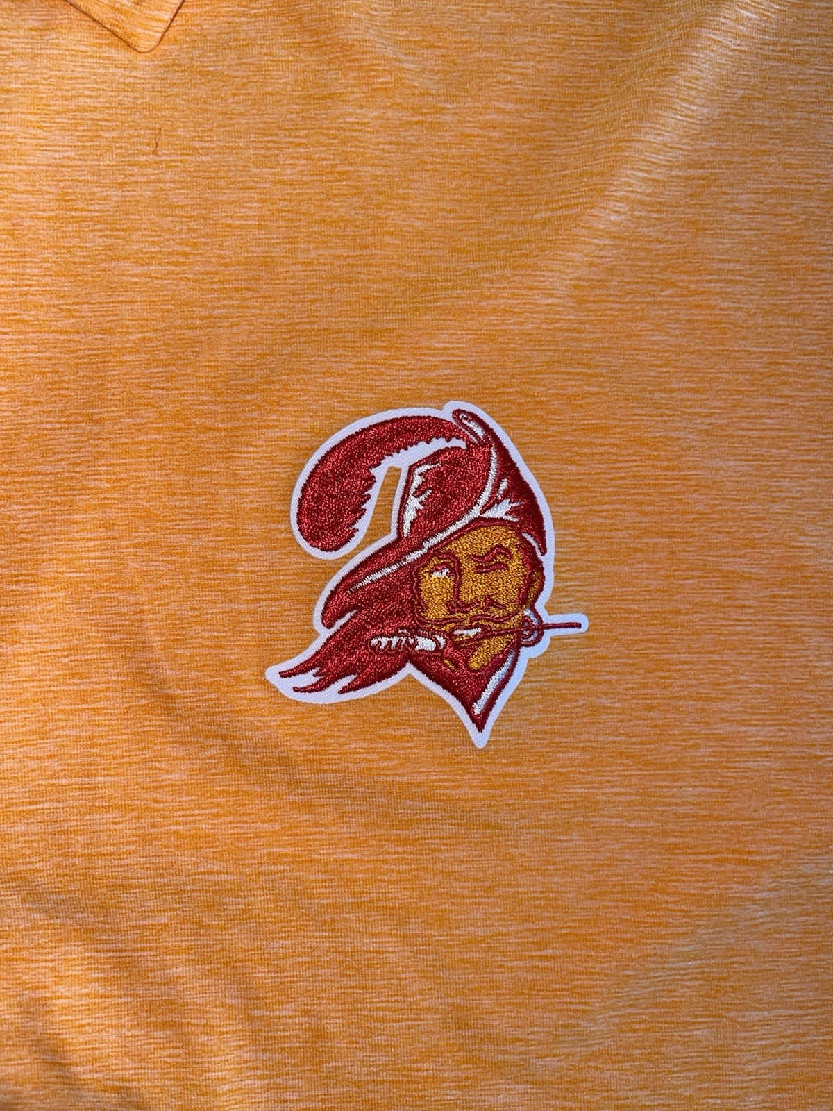 Antigua Men’s Orange Heather Polo with Embroidered Team Crest